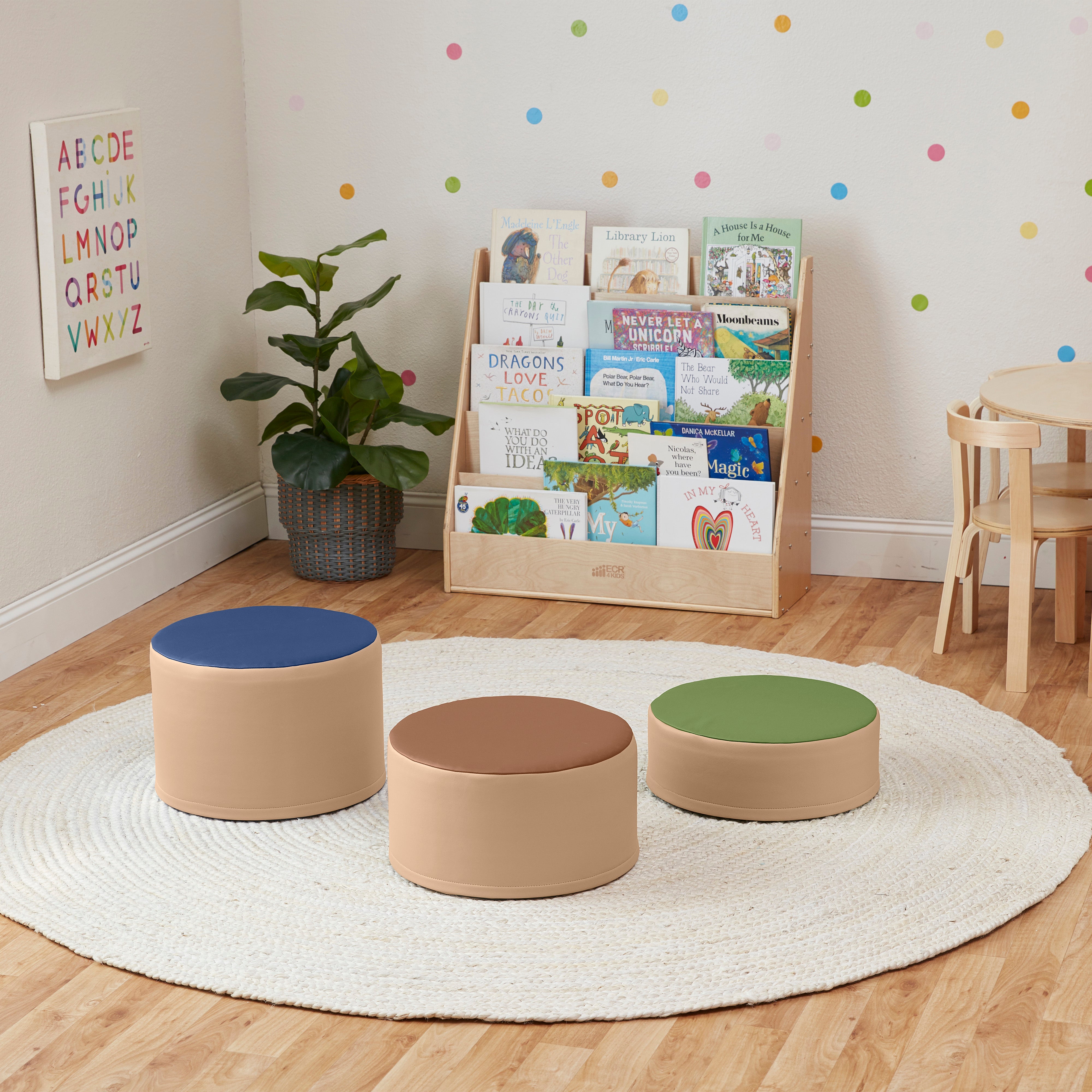 Colorful Stump Stool Set, 3-Piece