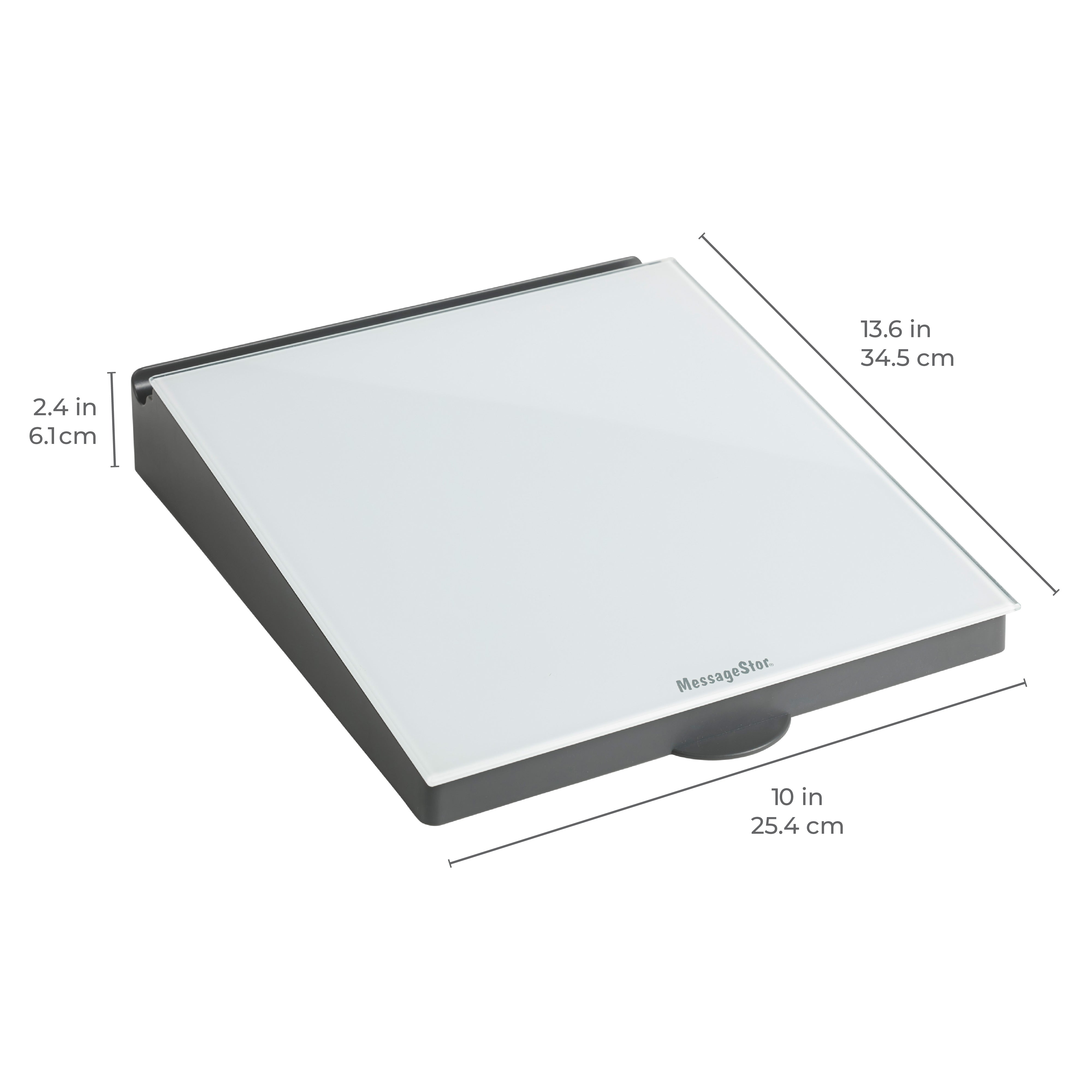 MessageStor Dry-Erase Glass Board Memo Station