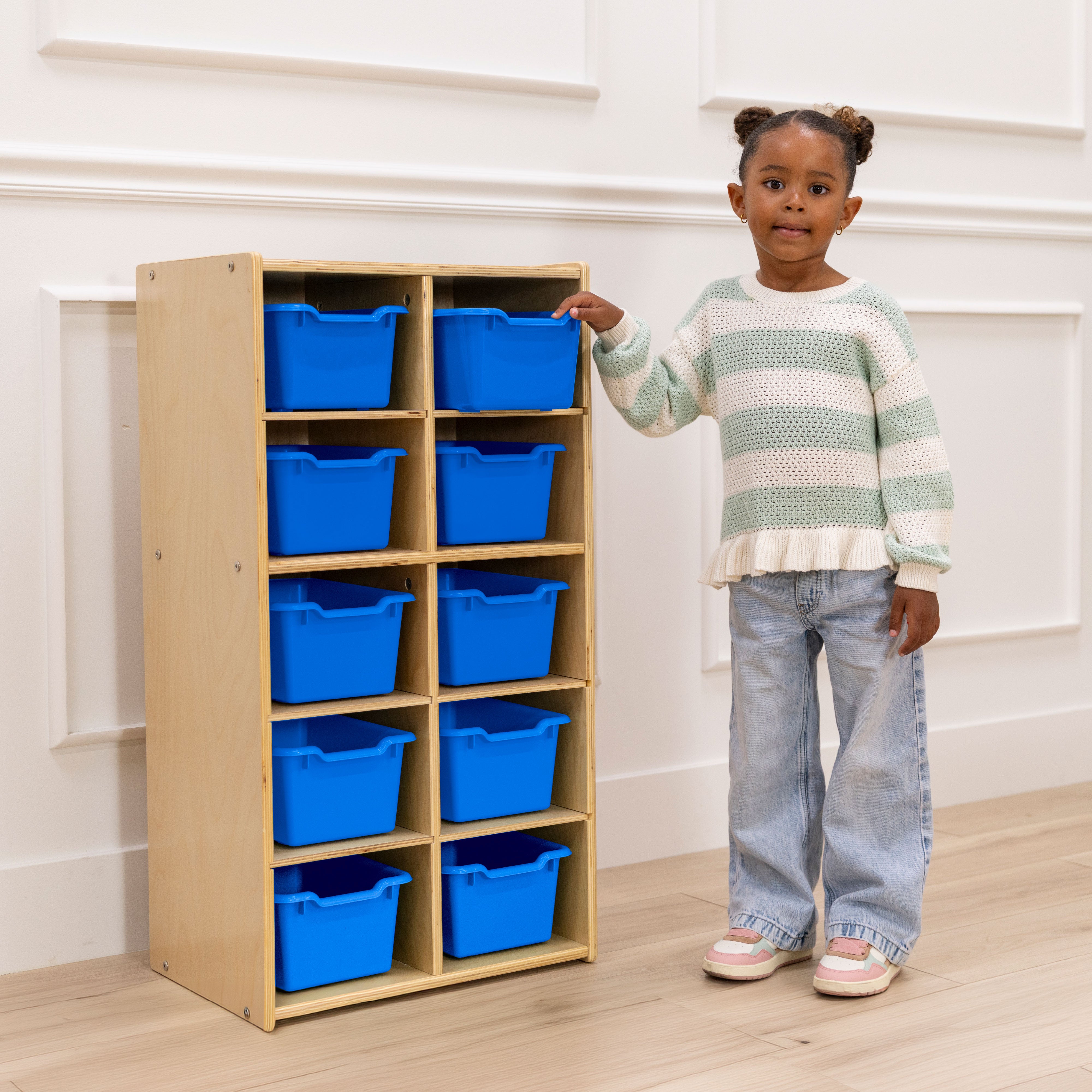 Streamline 10 Cubby Tray Cabinet with 10 Scoop Front Bins, 5x2