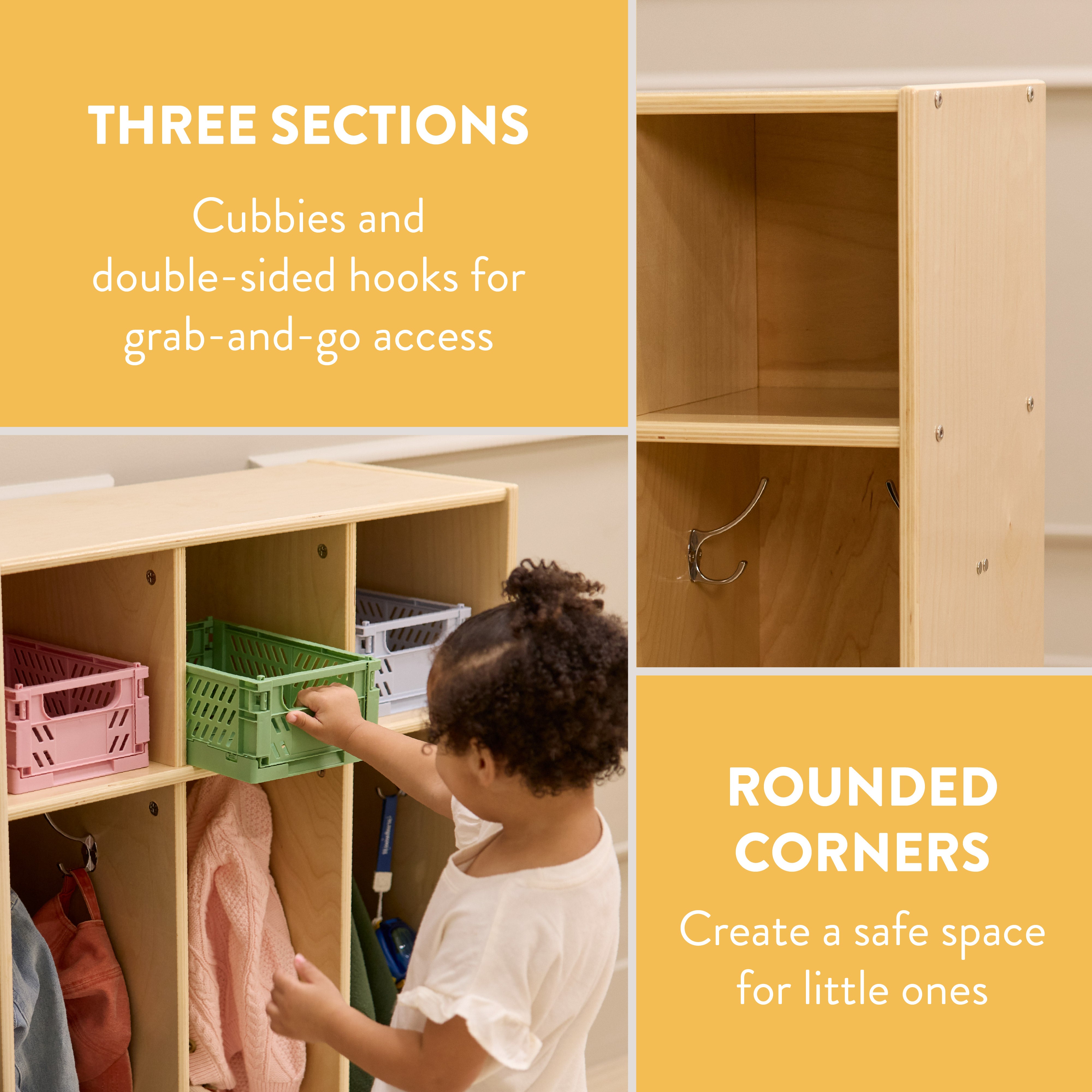 Sleekline 3-Section Toddler Storage Coat Locker