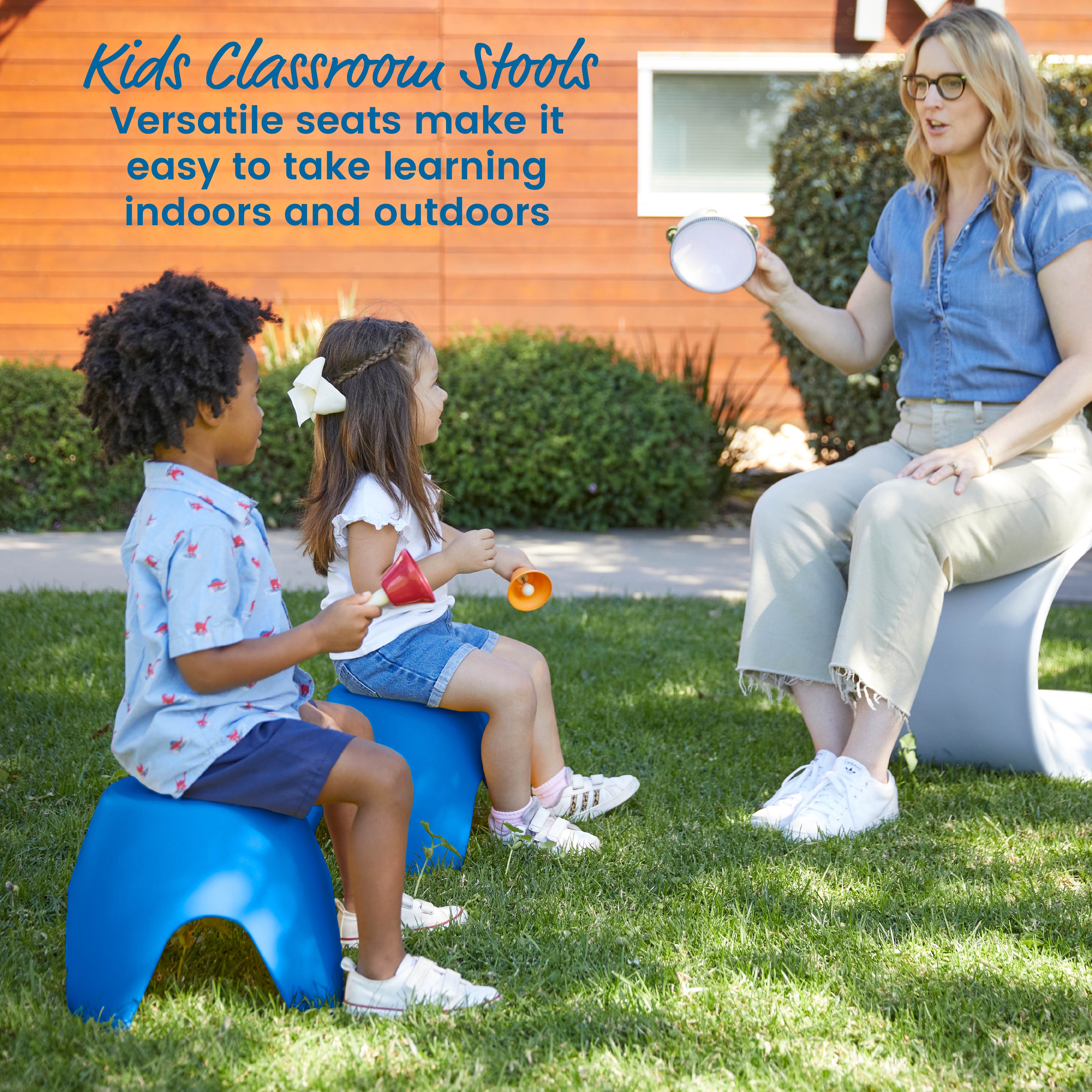 Ayana Stackable Plastic Stool Seating Set, 4-Pack