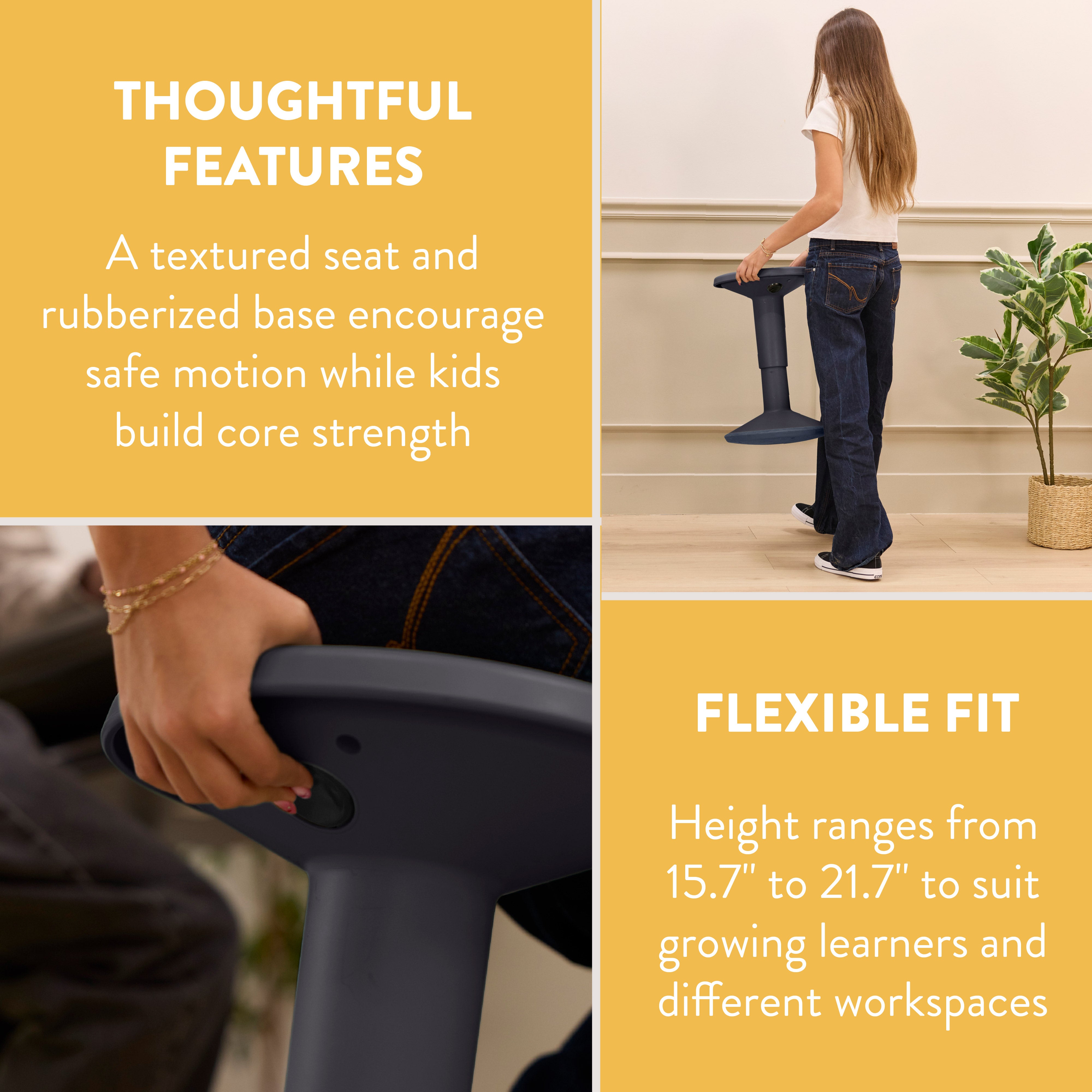 Adjustable Height Active Learning Wobble Stool