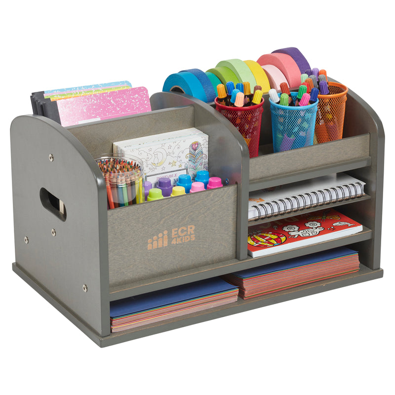 ECR4Kids Tabletop Supplies Storage Center, Teacher Caddy, Natural 