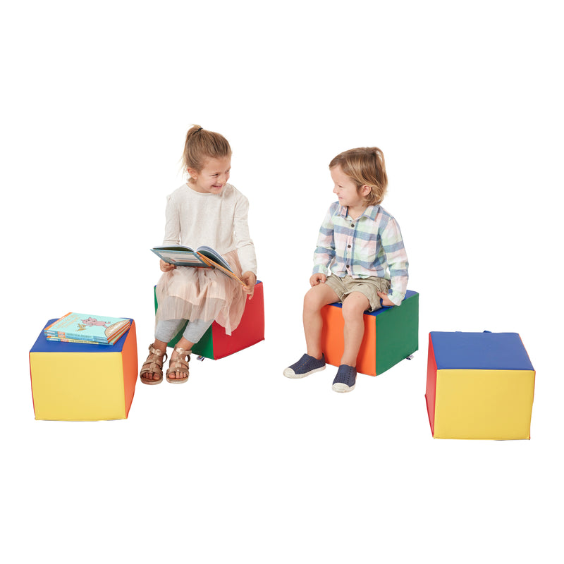 SoftZone Children's Cozy Cubes, Flexible Seating, 4-Pack