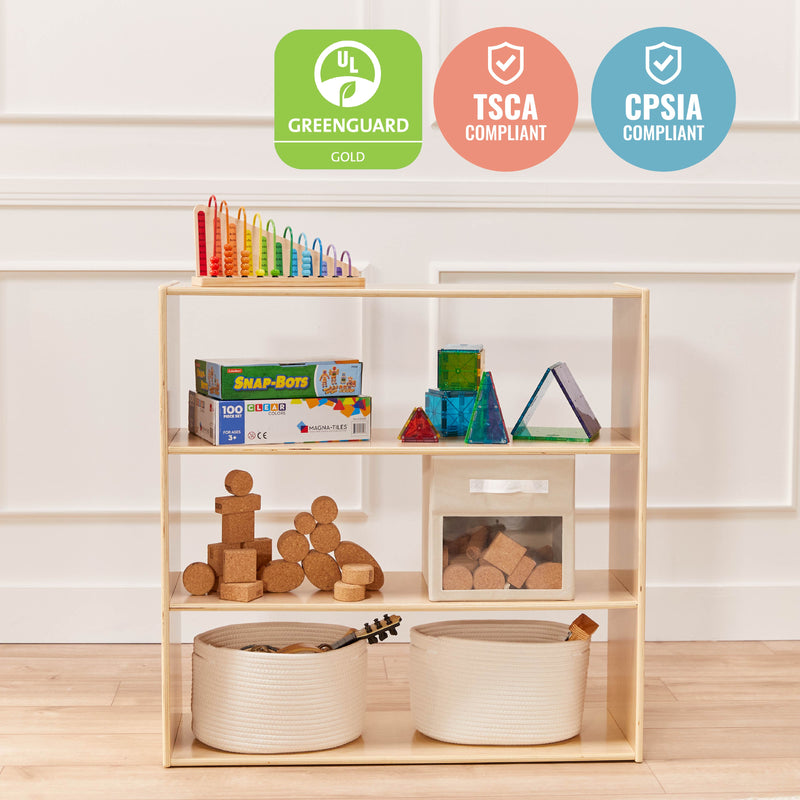 Streamline 3-Shelf Storage Cabinet, 36in High, Double-Sided