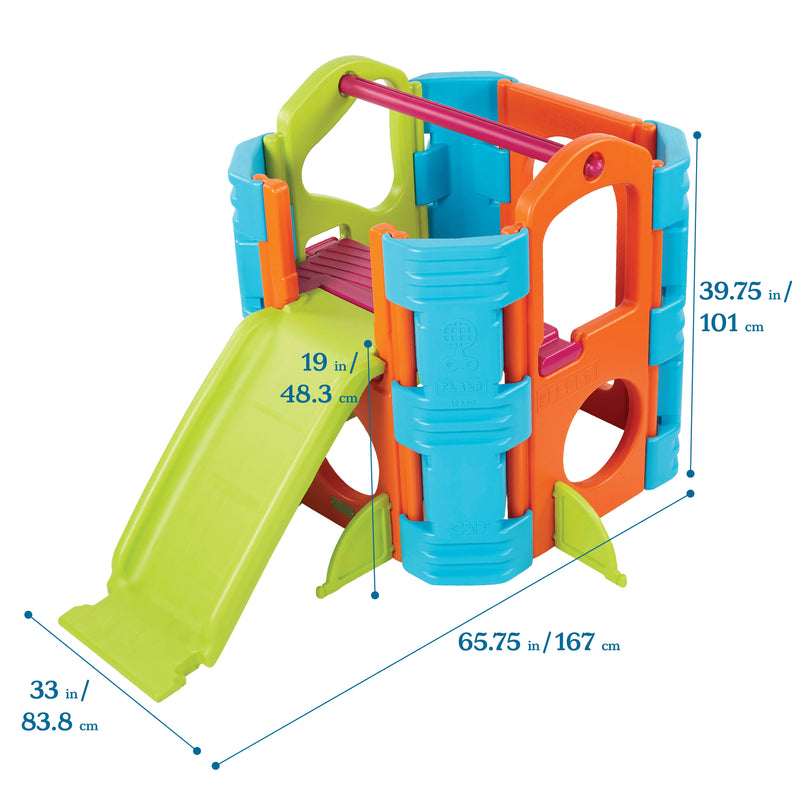 Activity Park Playhouse, Indoor/Outdoor Play House with Slide or Climb Stairs