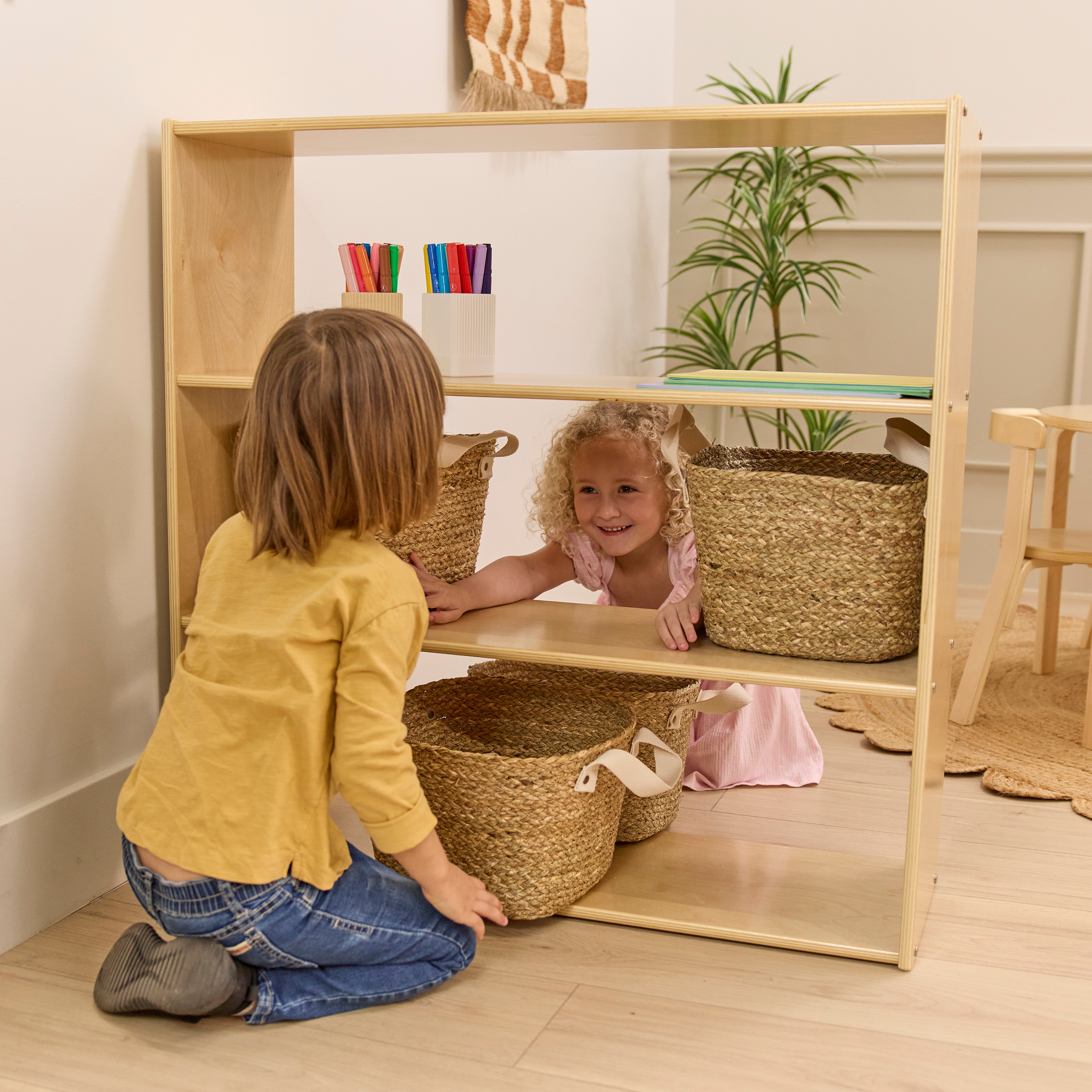 Sleekline 3-Shelf Double-Sided Storage Cabinet, 36in H