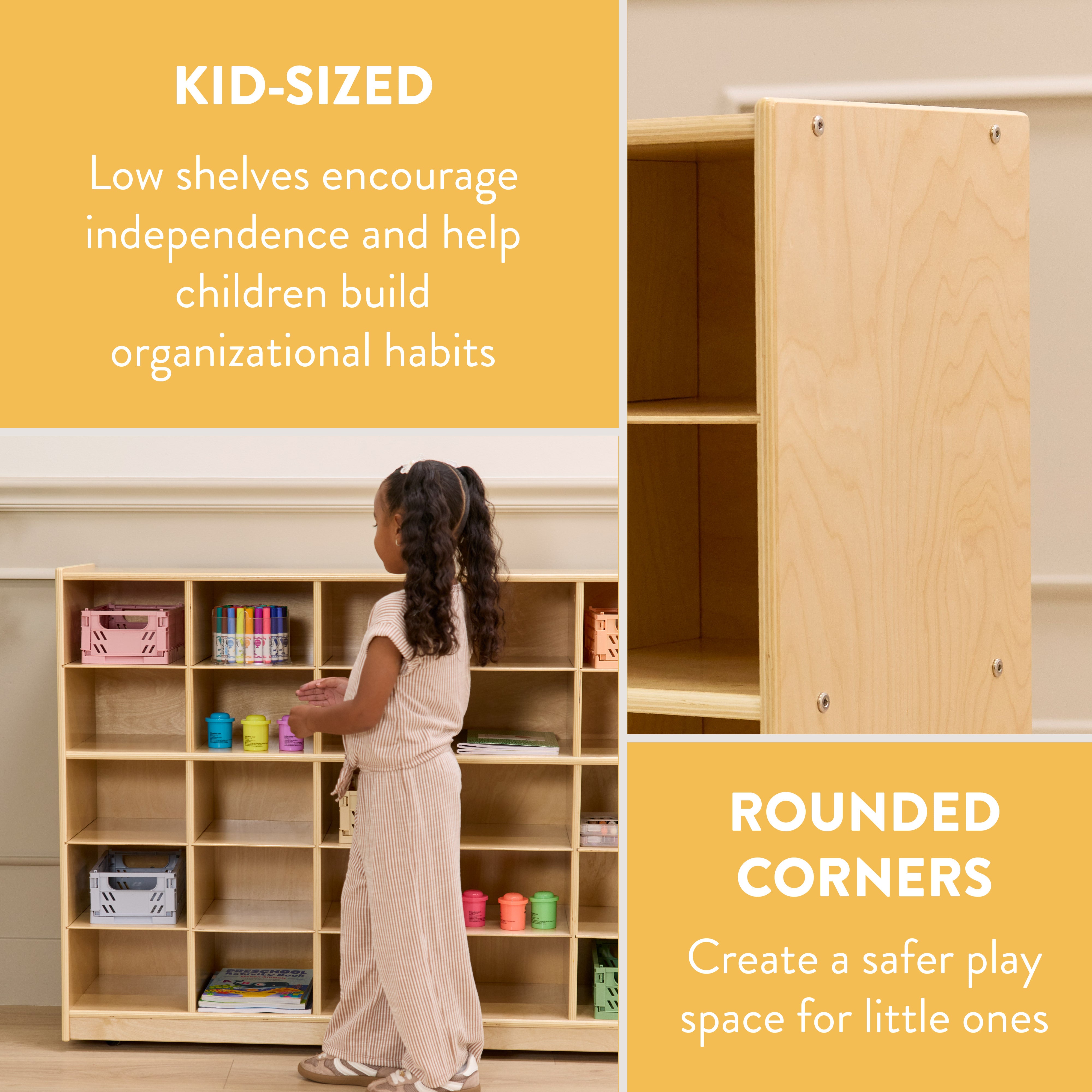 25-Compartment Mobile Cubby Storage Cabinet, 5x5