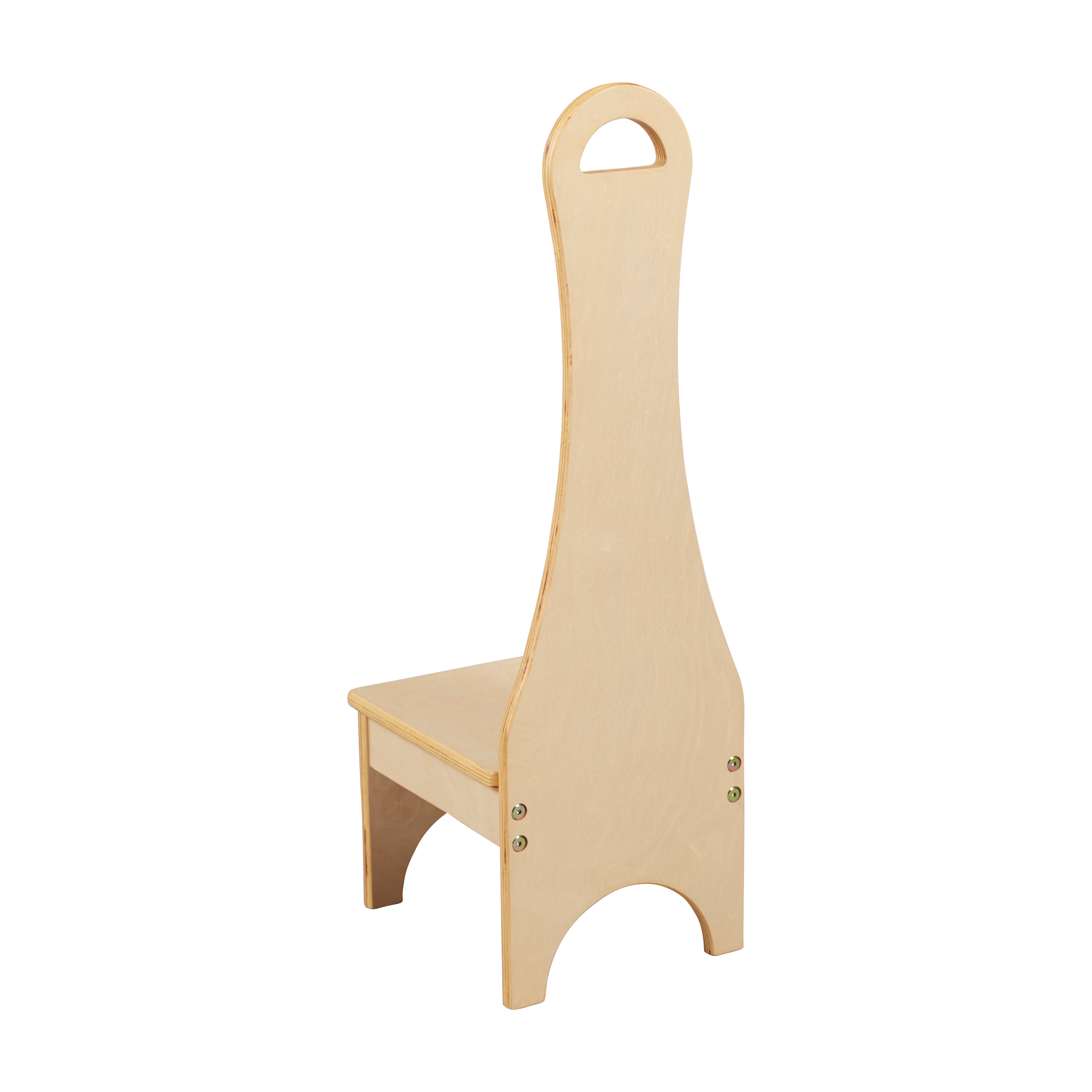 Stepstool with Long Handle, One Step, Natural