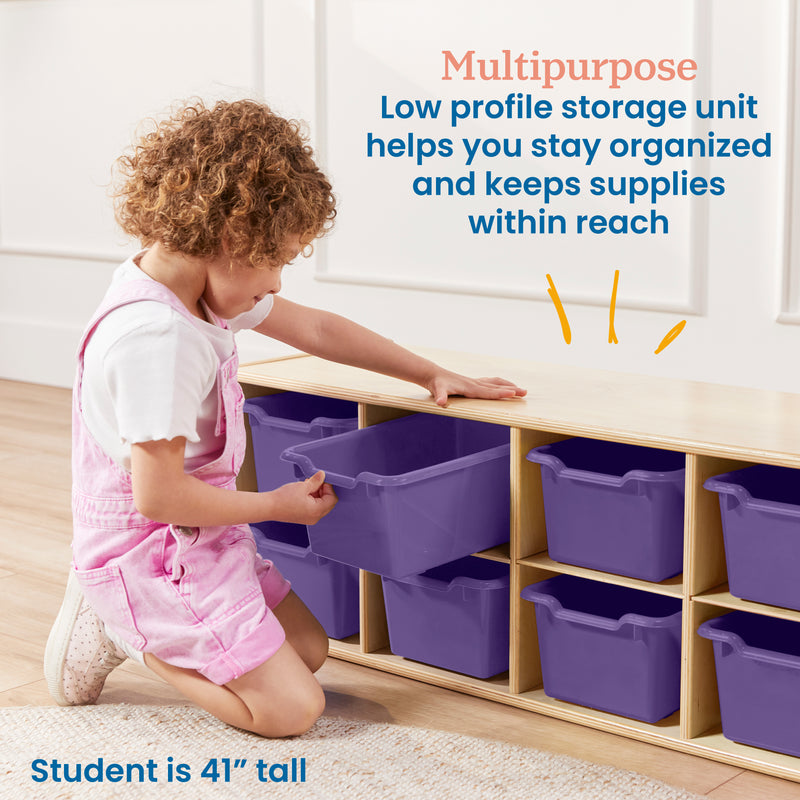 Streamline 10 Cubby Tray Cabinet with Scoop Front Storage Bins, 2x5