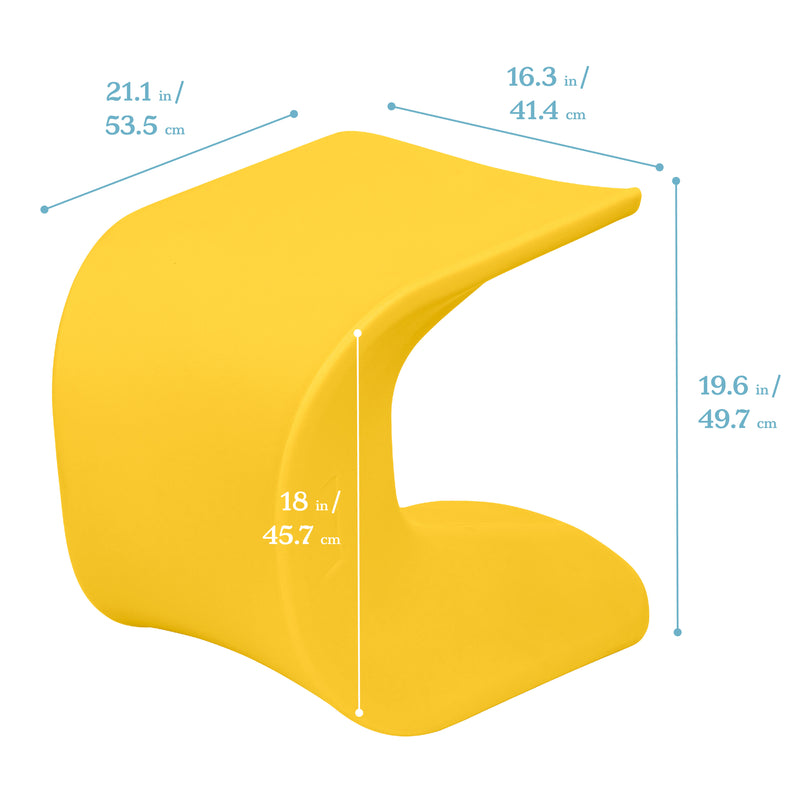 Wave Seat, Active Learning Chair, Flexible Seating, 18in - 19.6in Seat Height