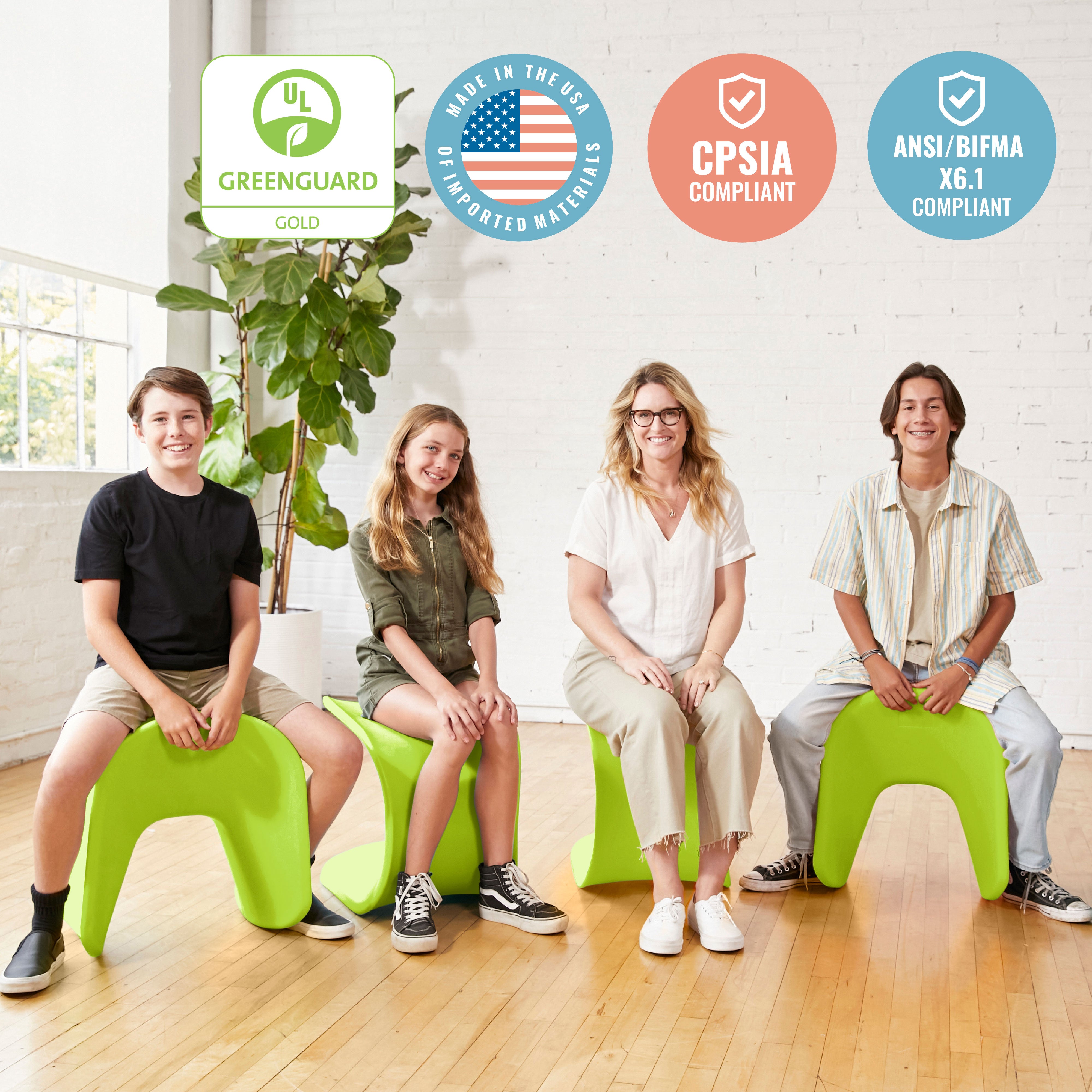 Wave Seat, 18in - 19.6in Seat Height, 2-Pack