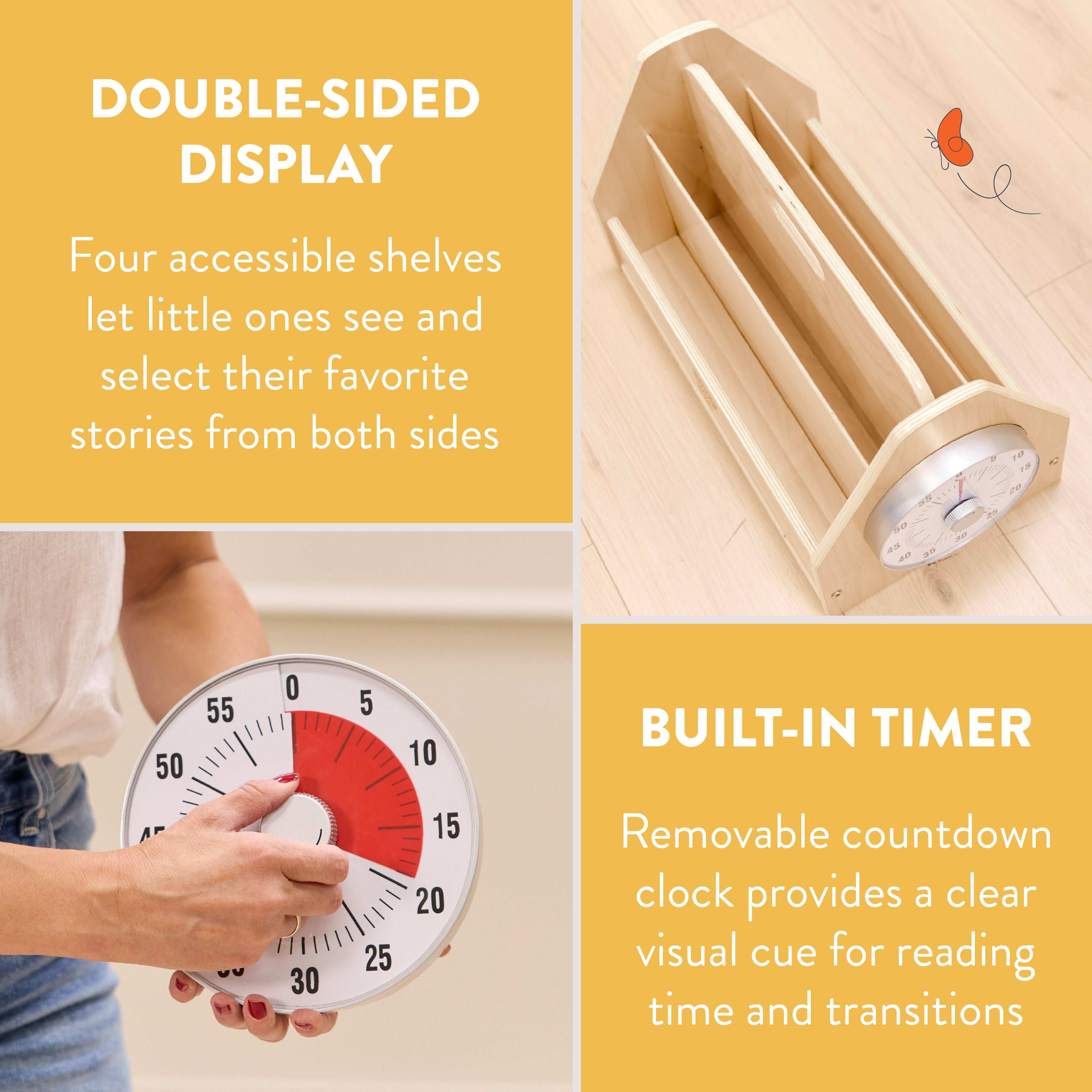 Round-the-Clock Double-Sided Book Nook with Timer