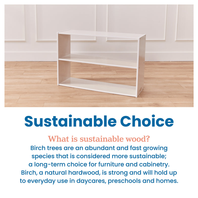 Streamline 2-Shelf Storage Cabinet without Back 24in High, Double-Sided