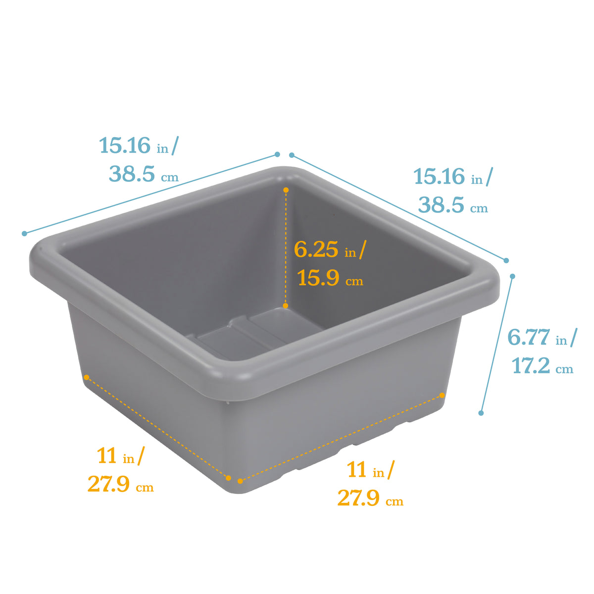 Stackable Square Bins with Non-Snap Lids, 2-Pack