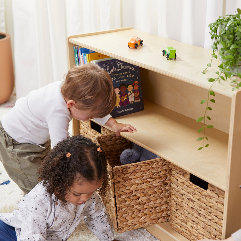 2-Shelf Mobile Storage Cabinet with Back