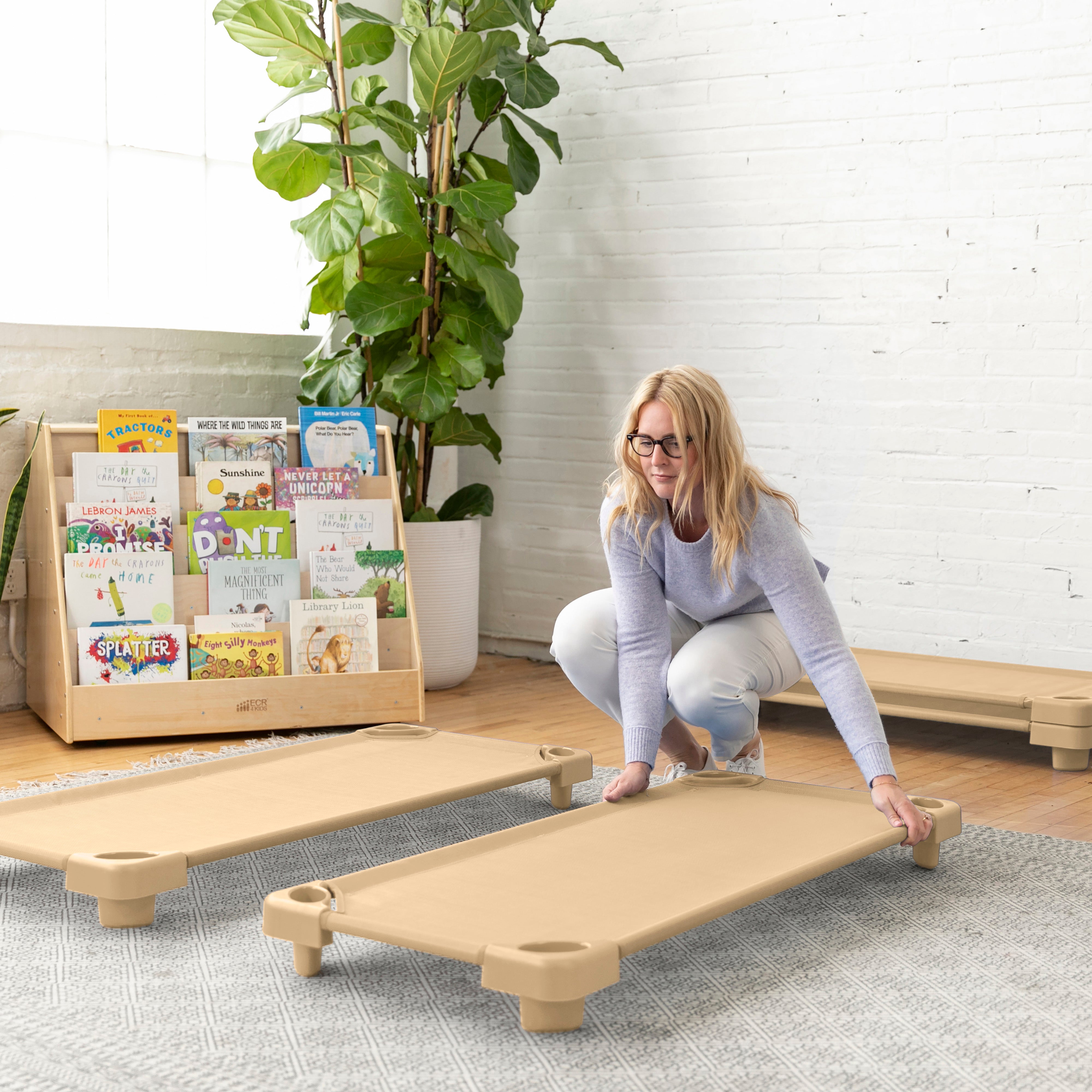 Stackable Kiddie Cots with Trolley, RTA, Standard, 6-Pack