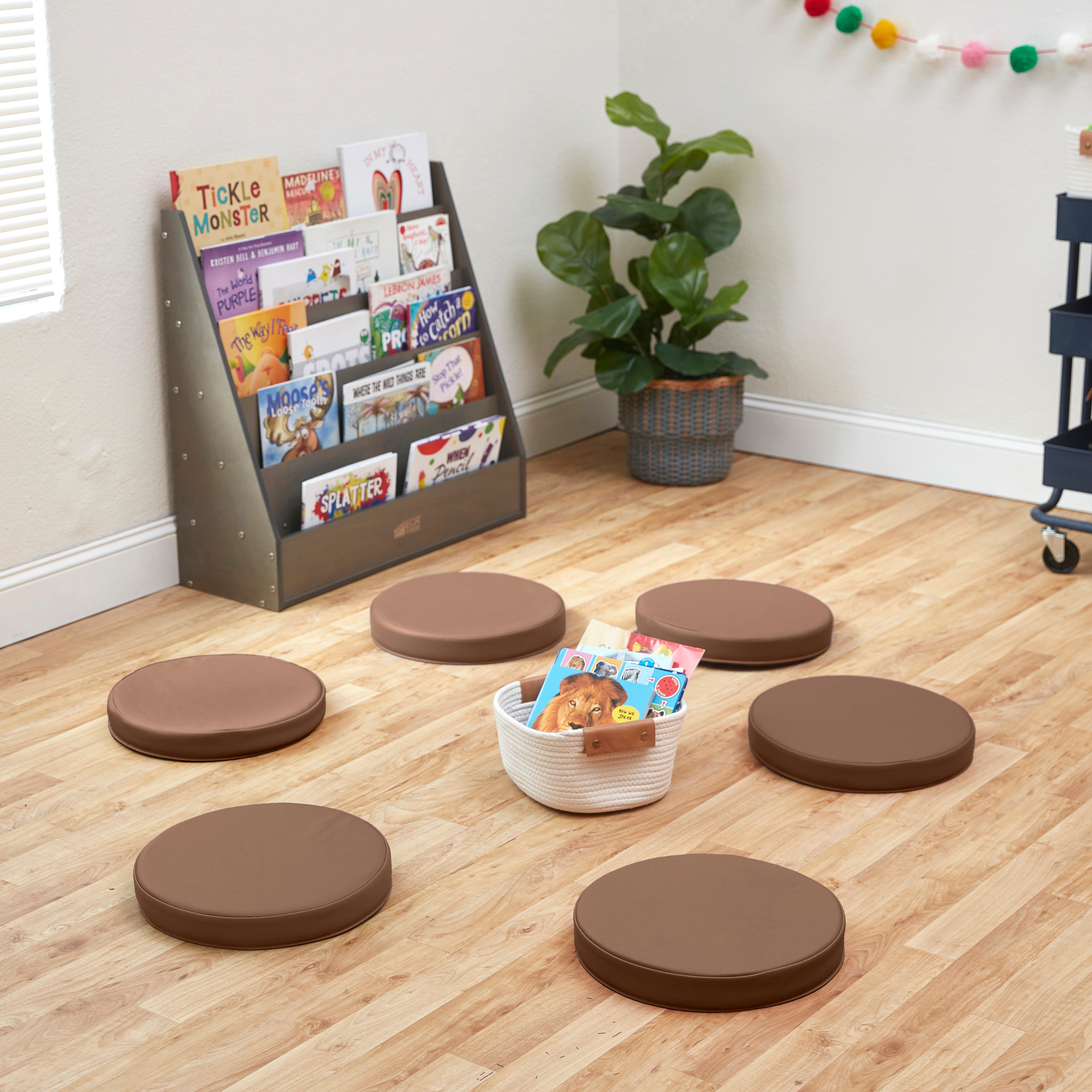 Floor Cushions, Round, Flexible Seating, 6-Piece