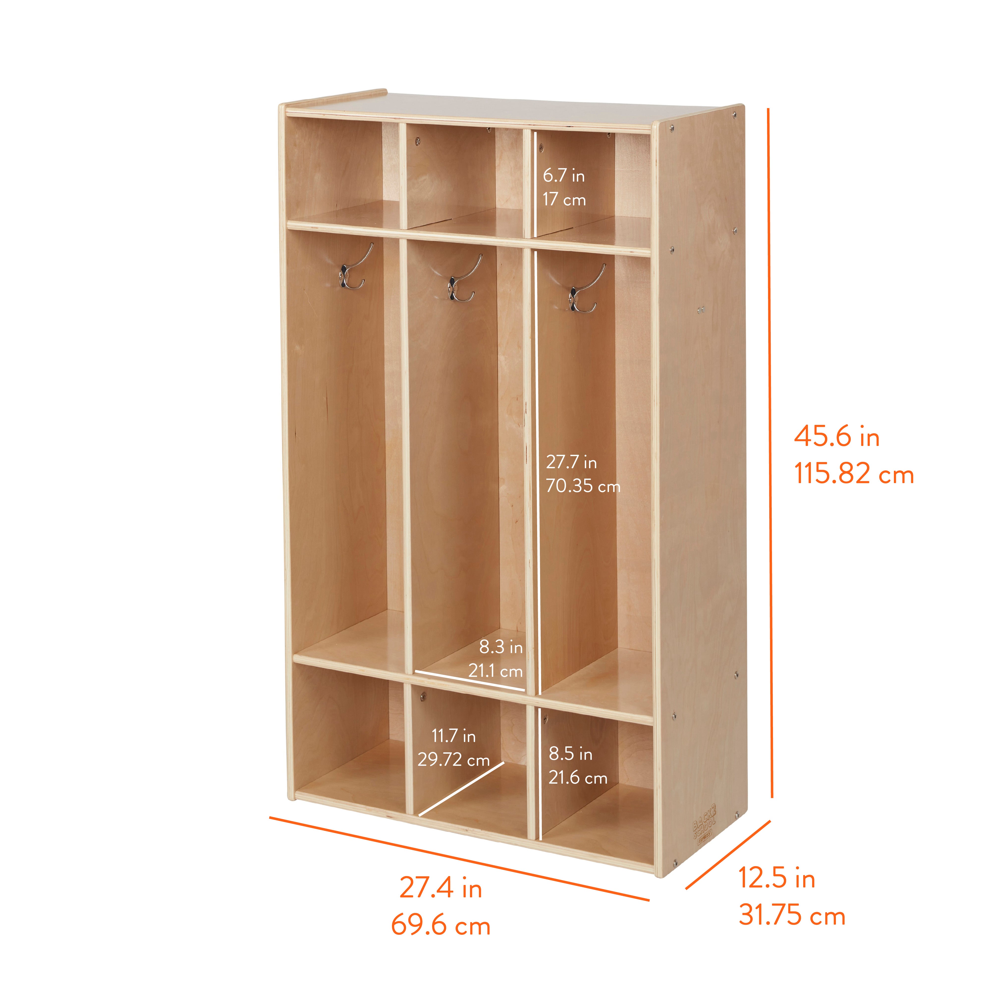 Sleekline 3-Section Storage Coat Locker