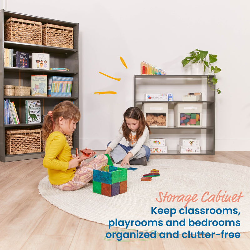 Streamline 3-Shelf Storage Cabinet, 36in High, Double-Sided