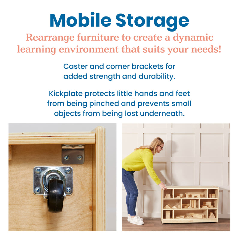 Mobile Block Storage Cart, Medium, Classroom Furniture