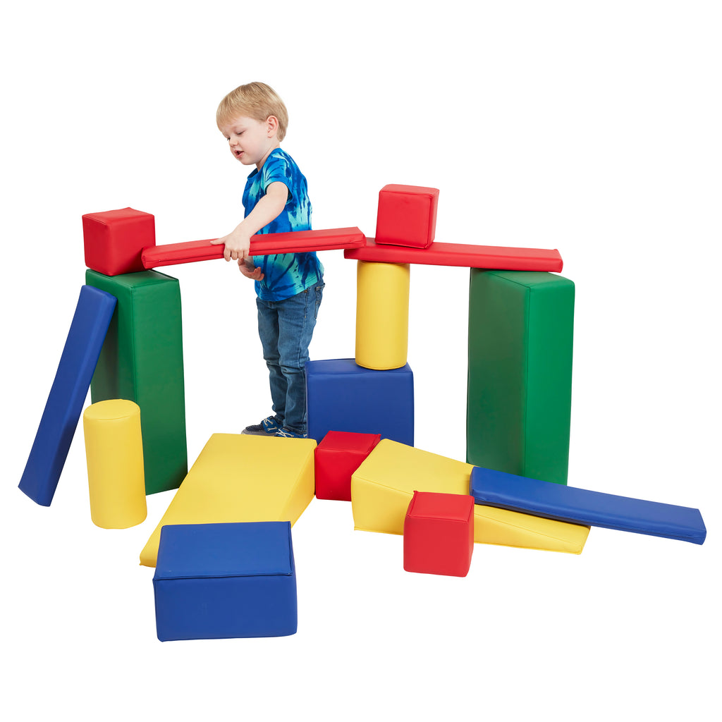 Soft Unit Blocks Soft Builder Blocks, Foam Shapes, 16-Piece