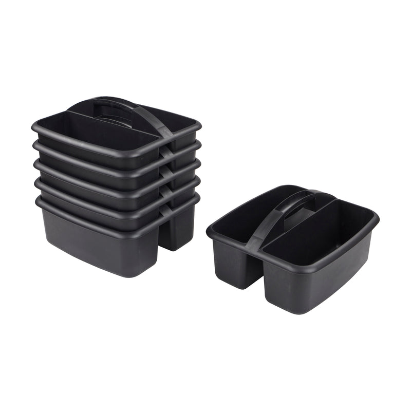 2-Compartment Storage Caddy, Large, Supply Organizer, 6-Pack