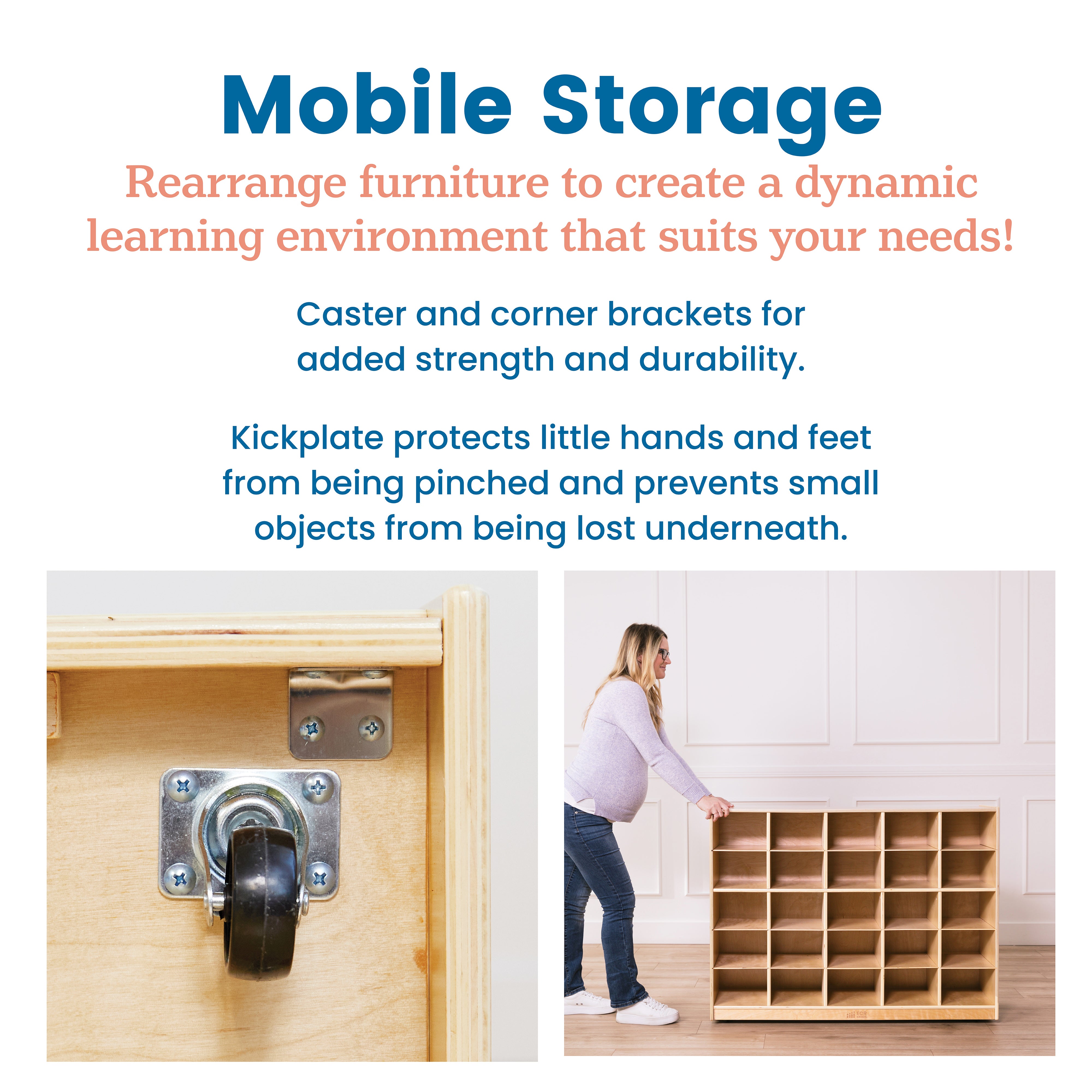 25 Cubby Mobile Tray Storage Cabinet, 5x5
