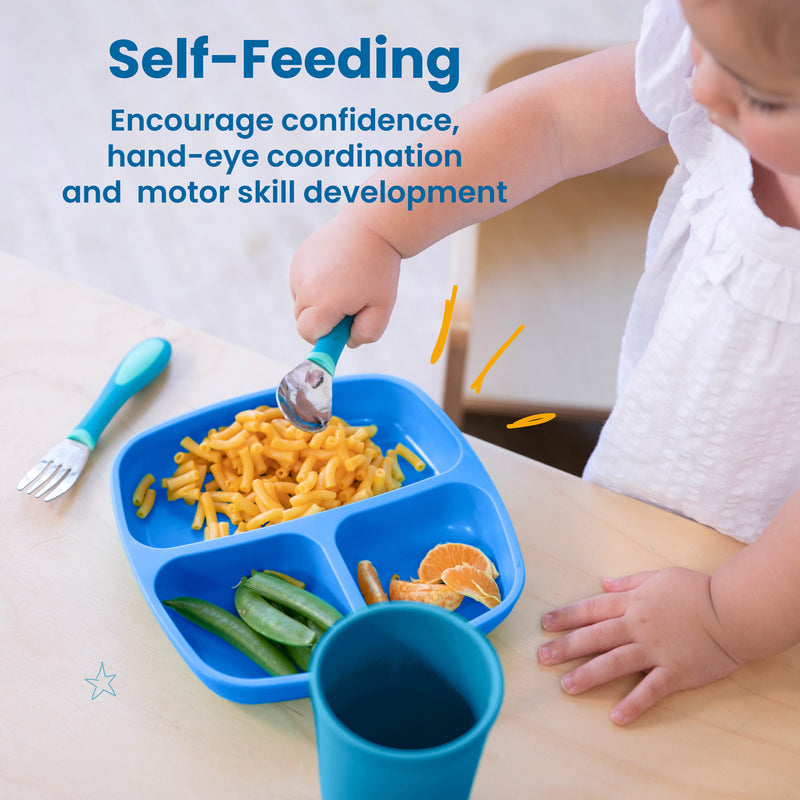 My First Meal Pal Toddler Tableware and Utensils Set, BPA-Free and Dishwasher Safe, 15-Piece