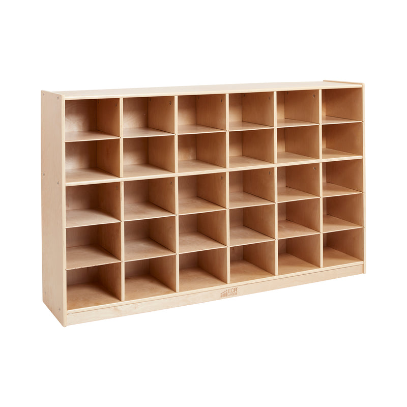 30 Cubby Mobile Tray Cabinet with 30 Scoop Front Storage Bins