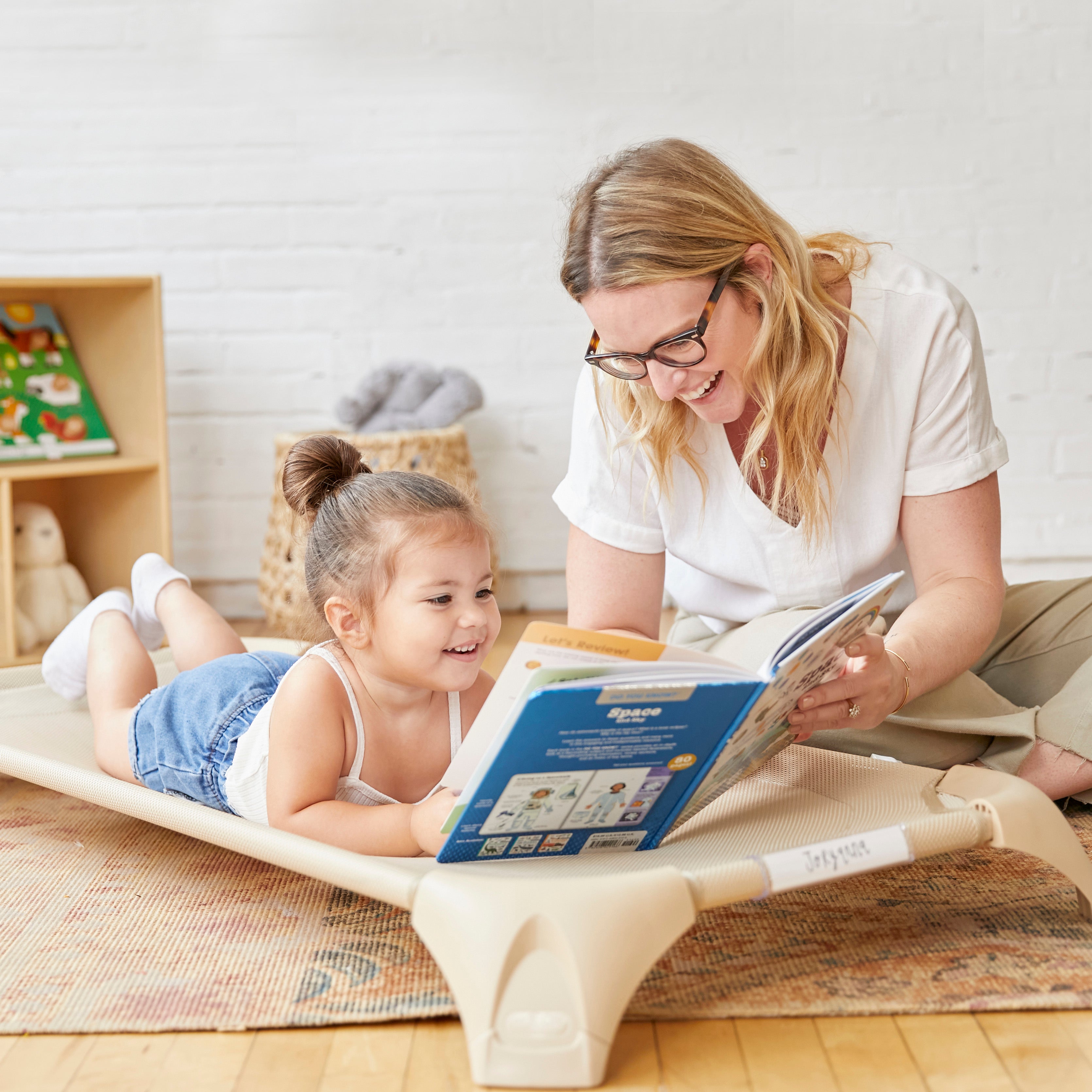 Stackable Cozy Cots with Universal Cot Trolley, 6-Pack