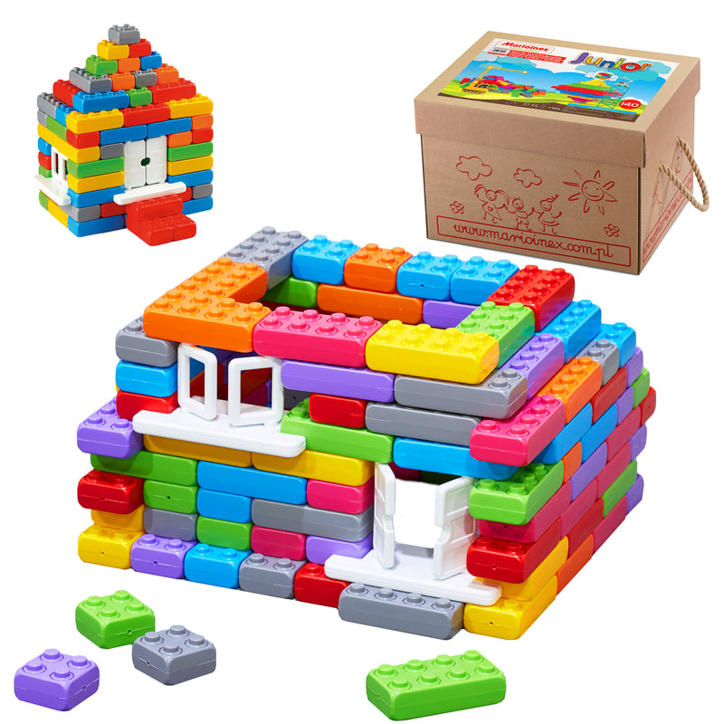 Junior Building Bricks with Windows and Doors 140-Piece