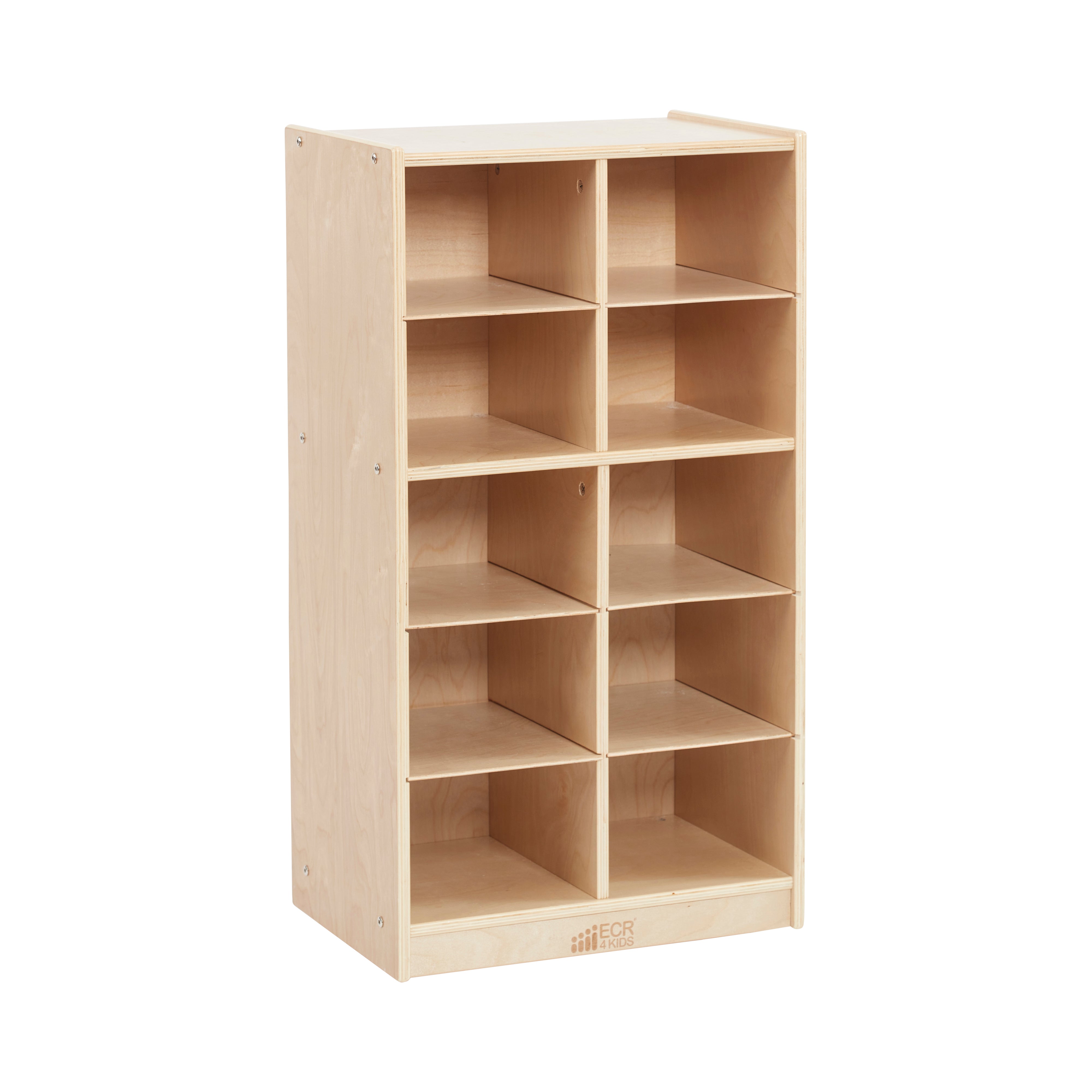 10 Cubby Mobile Tray Storage Cabinet, 5x2