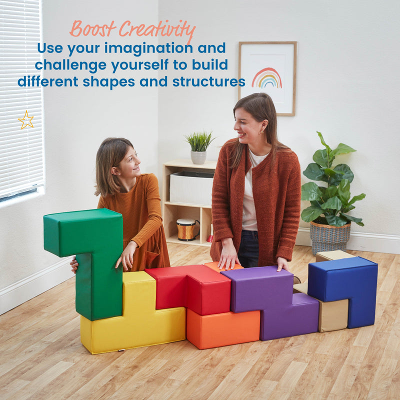Brainy Soft Foam Blocks, Soma Puzzle Cube, 7-Piece