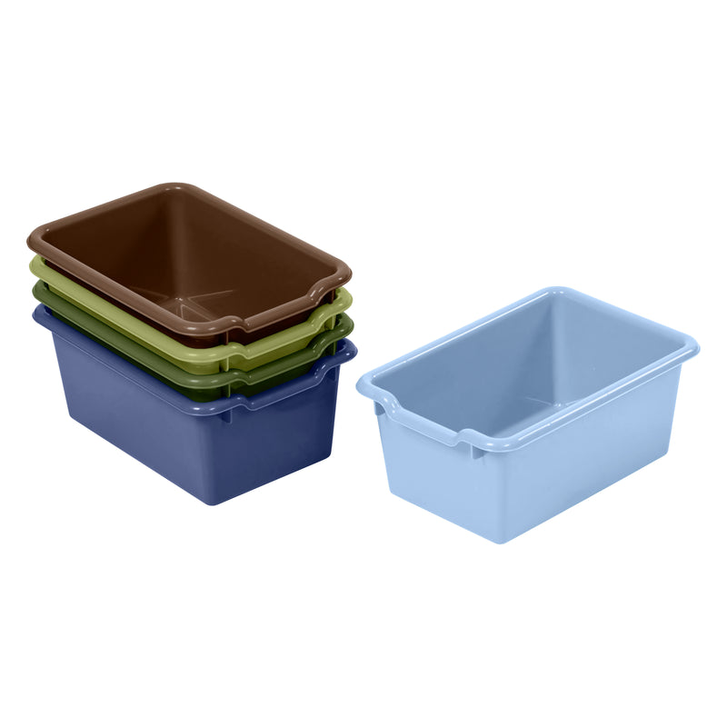 Scoop Front Storage Bins, Multipurpose Organization, 5-Pack