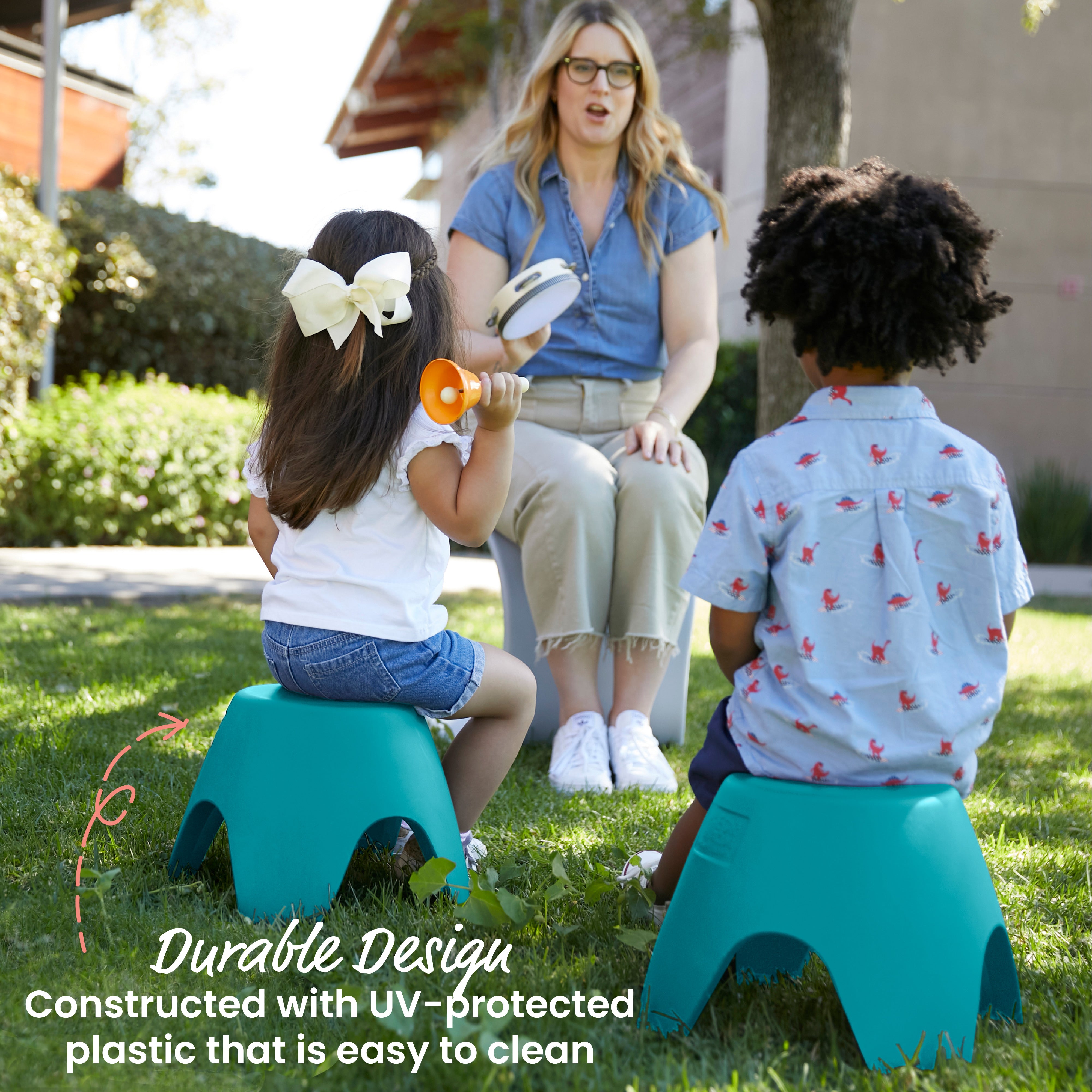 Ayana Stackable Plastic Stool Seating Set, 4-Pack