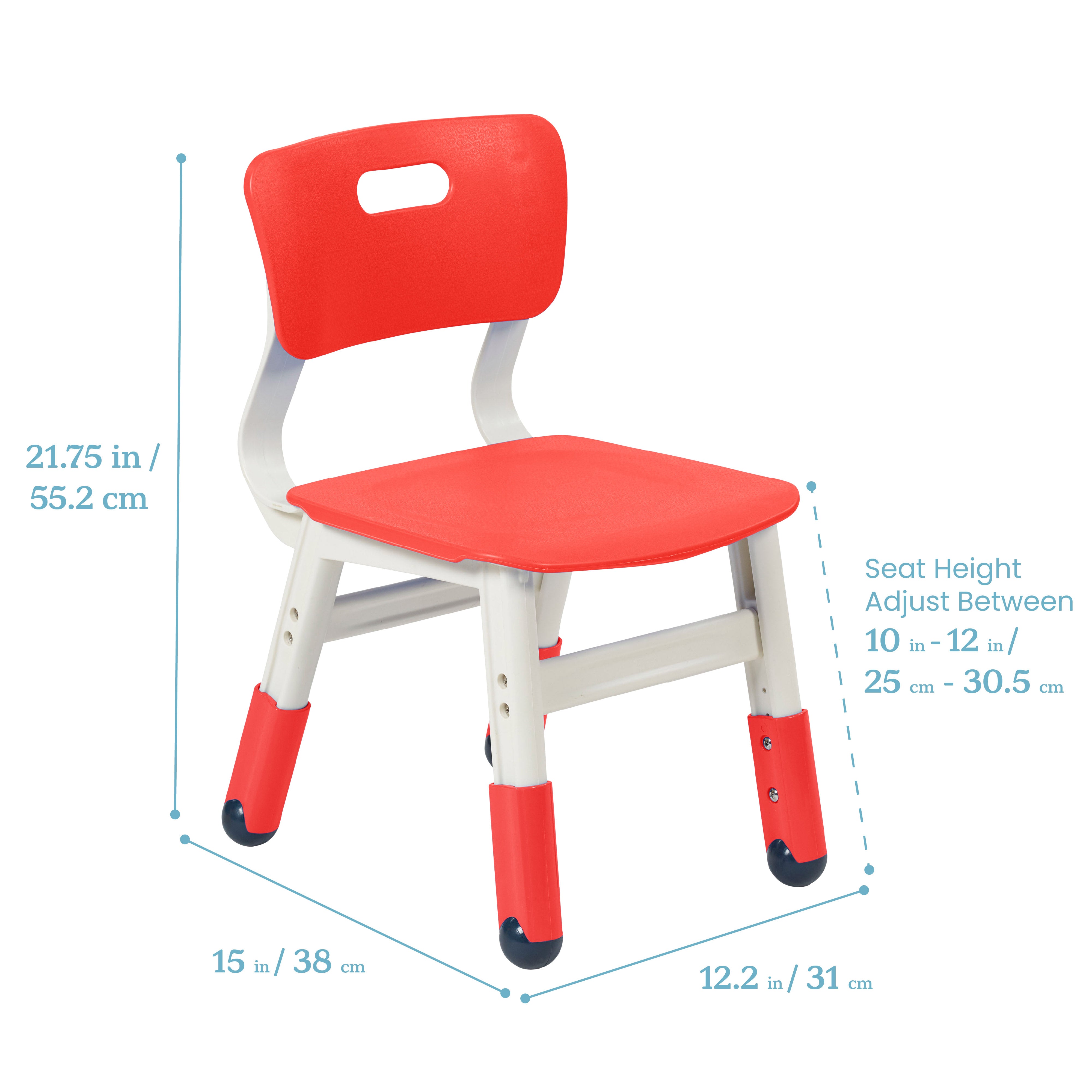 Adjustable Height Plastic Classroom Chairs, 2-Pack