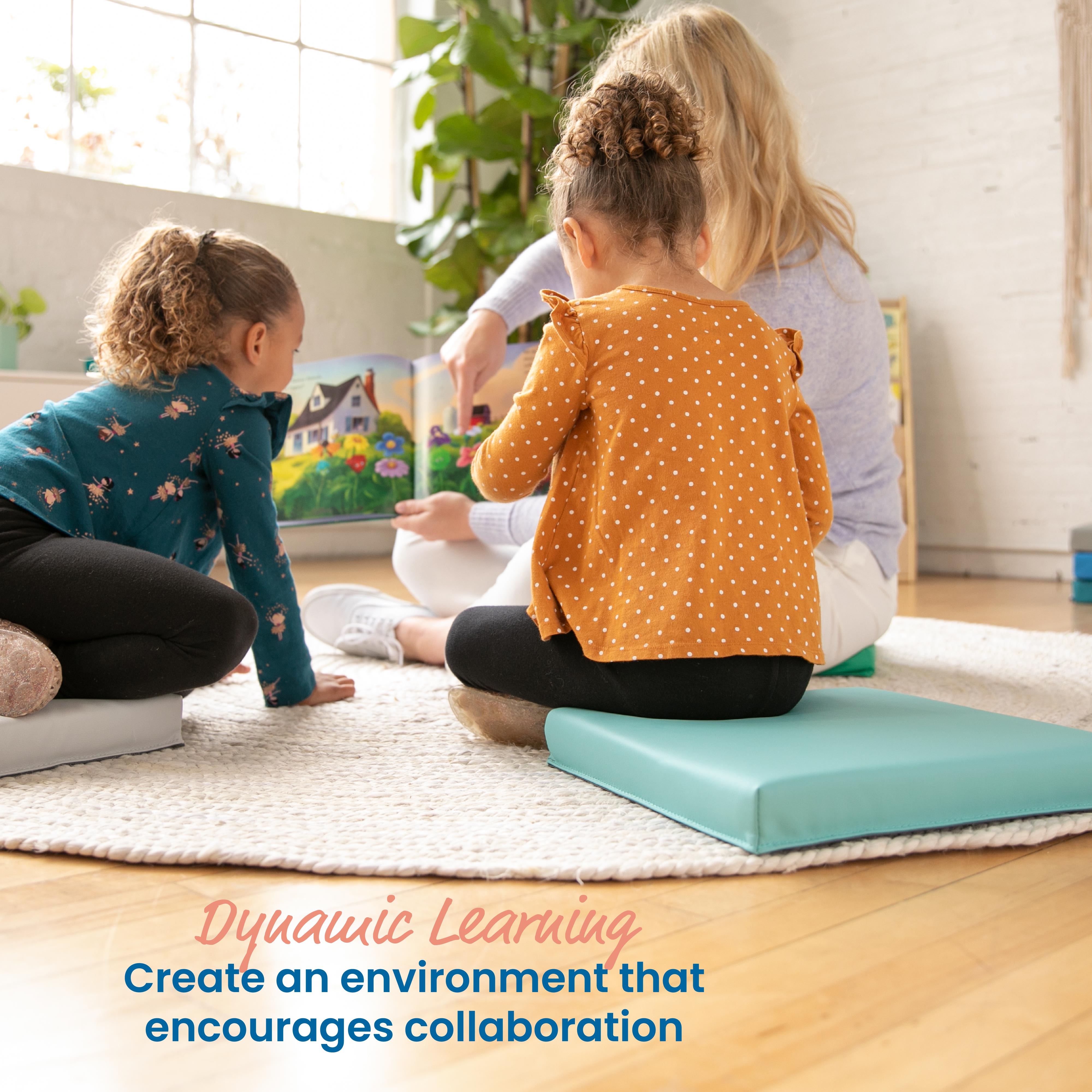 Square Floor Cushions with Handles, Classroom Flexible Seating, 6-Piece