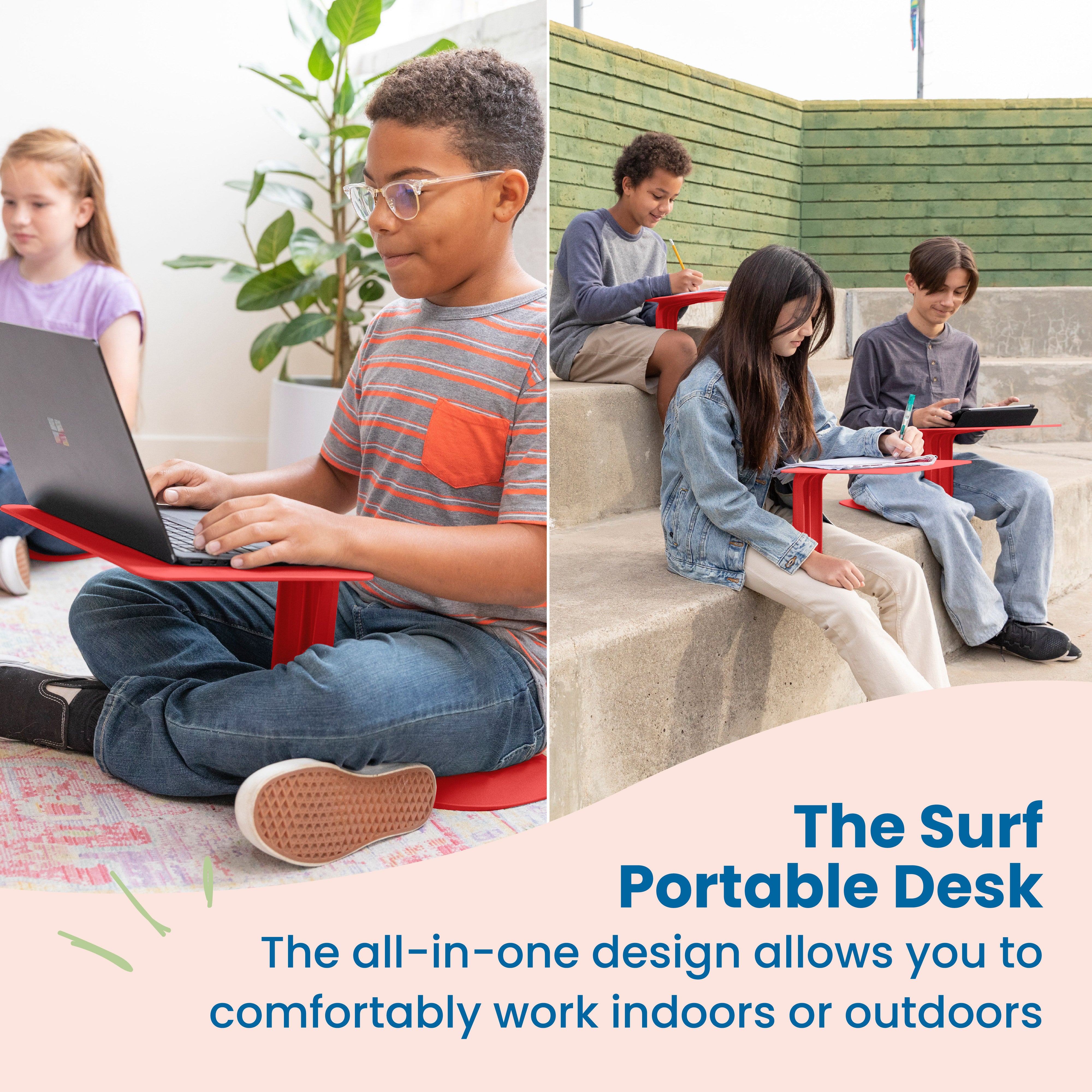 The Surf Indoor/Outdoor Portable Desk with Storage Cart, 30-Pack