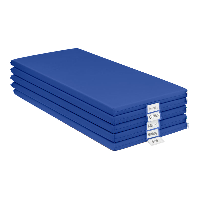Rainbow Rest Nap Mats, Clear Name Tag Holder, 2in Thick - 5-Pack