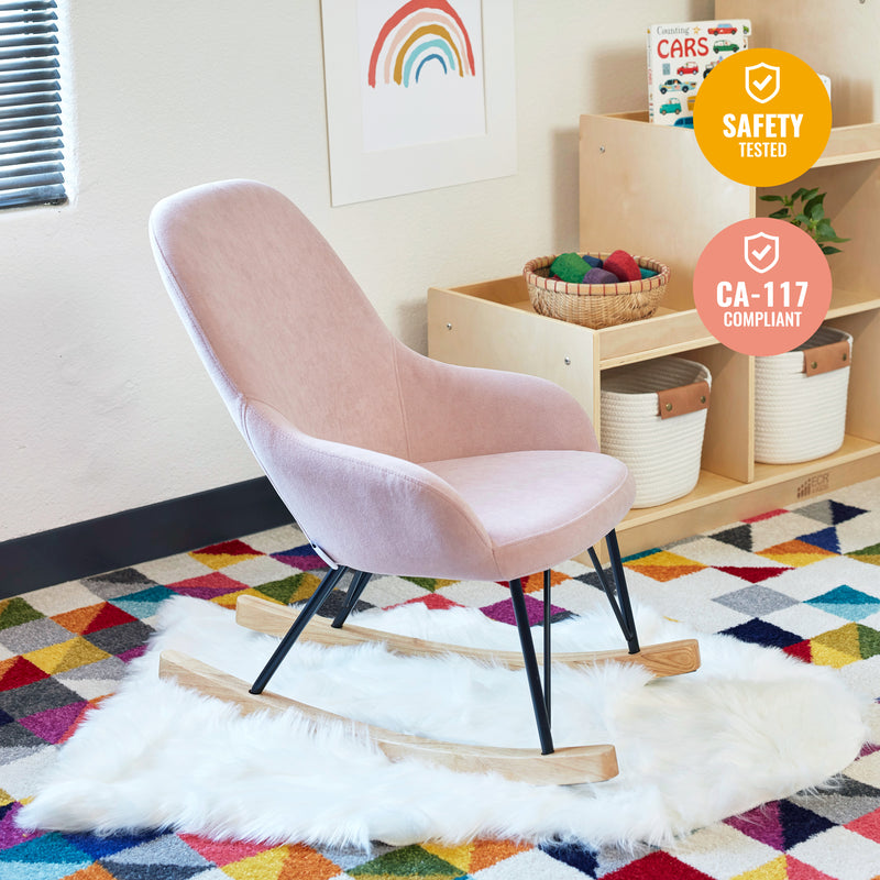 Children’s Modern Rocking Chair, Upholstered Accent Chair