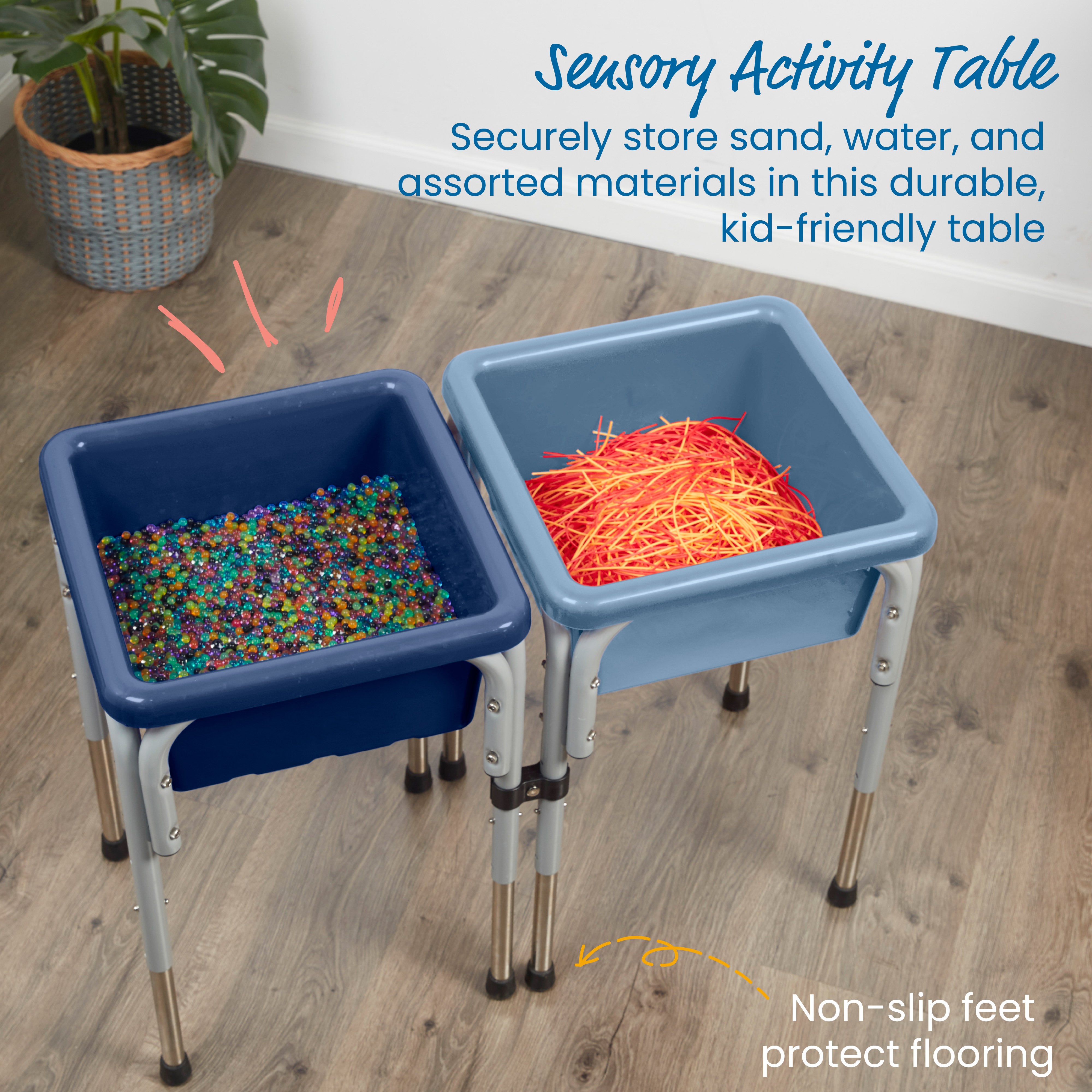 2-Station Sand and Water Adjustable Play Table, Sensory Bins