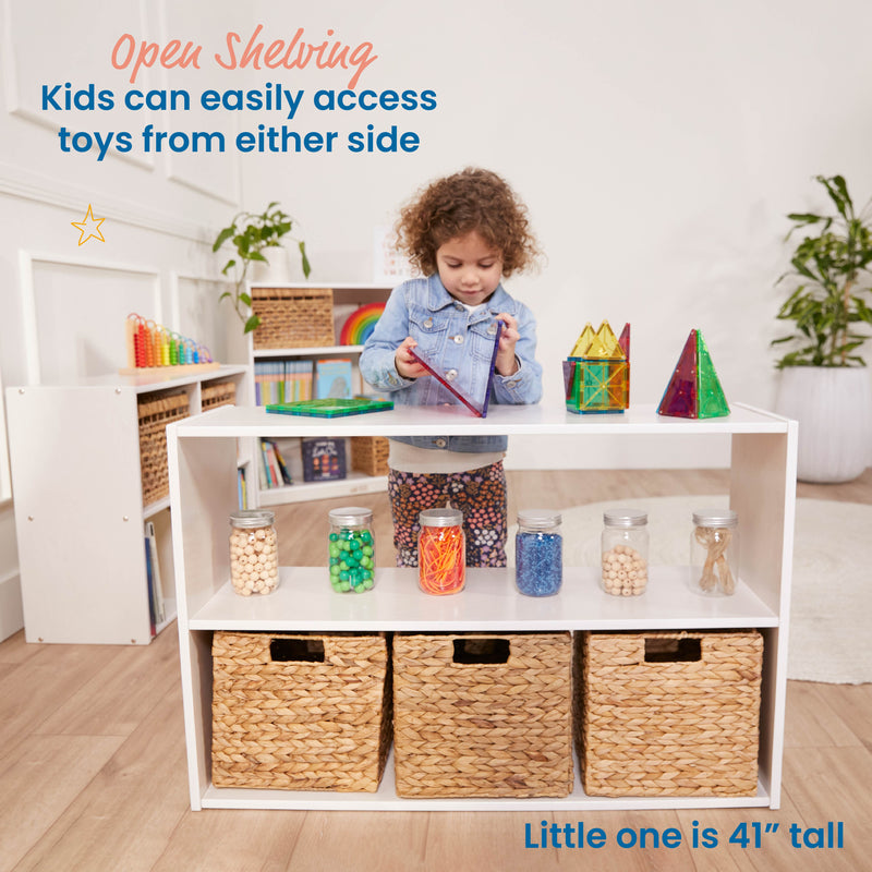 Streamline 2-Shelf Storage Cabinet without Back 24in High, Double-Sided
