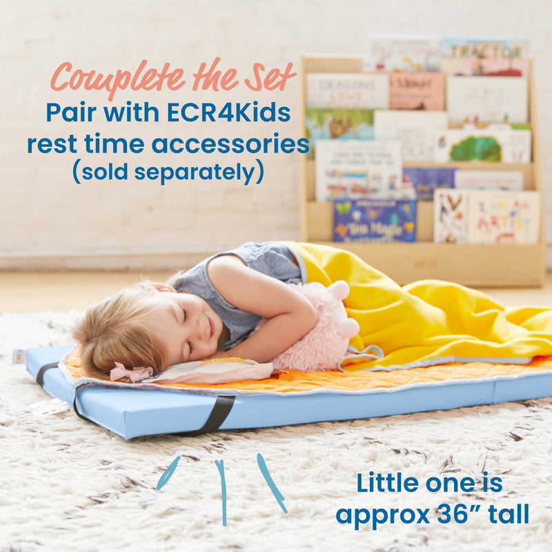 Rainbow Rest Nap Mats, Clear Name Tag Holder, 2in Thick - 5-Pack