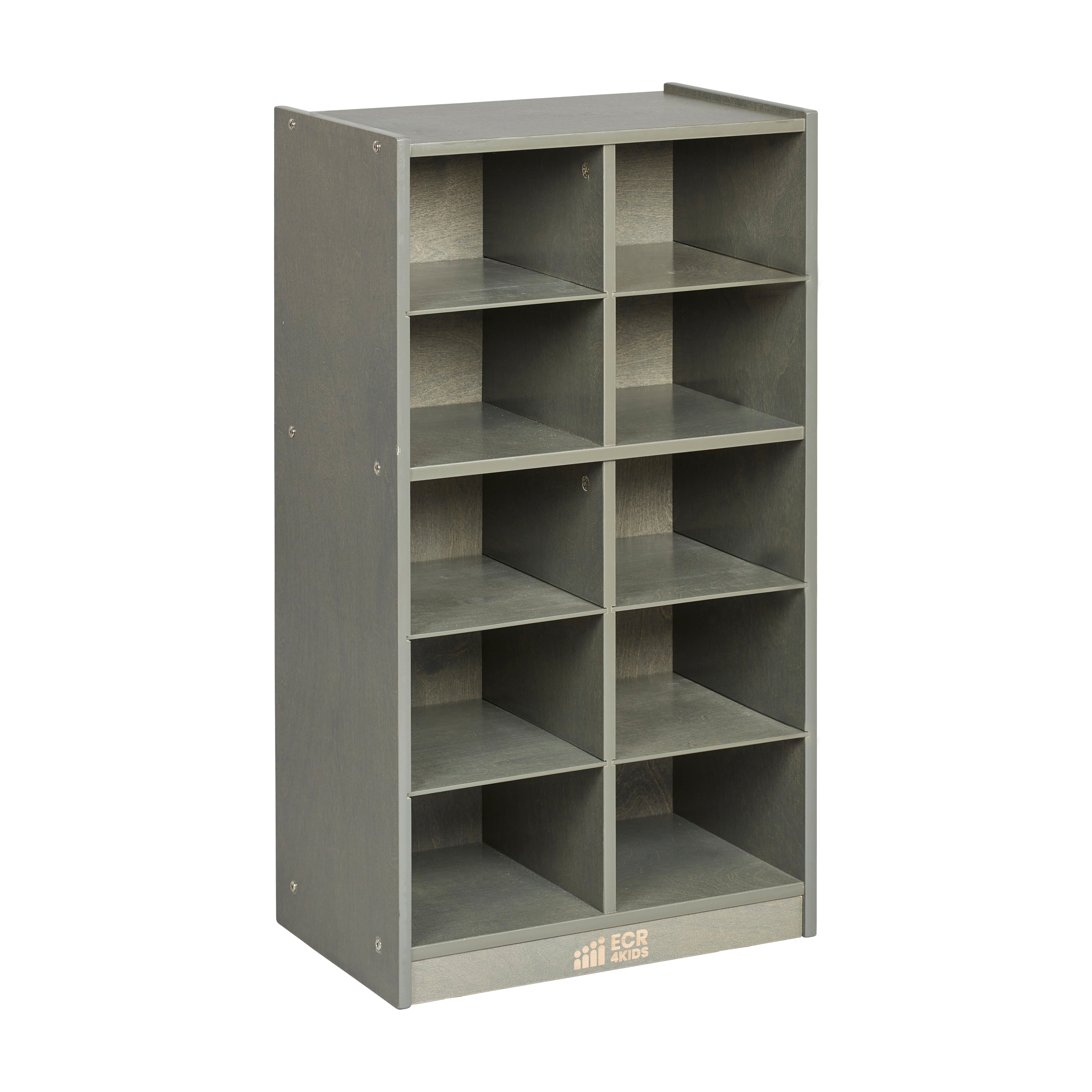 10 Cubby Mobile Tray Storage Cabinet, 5x2