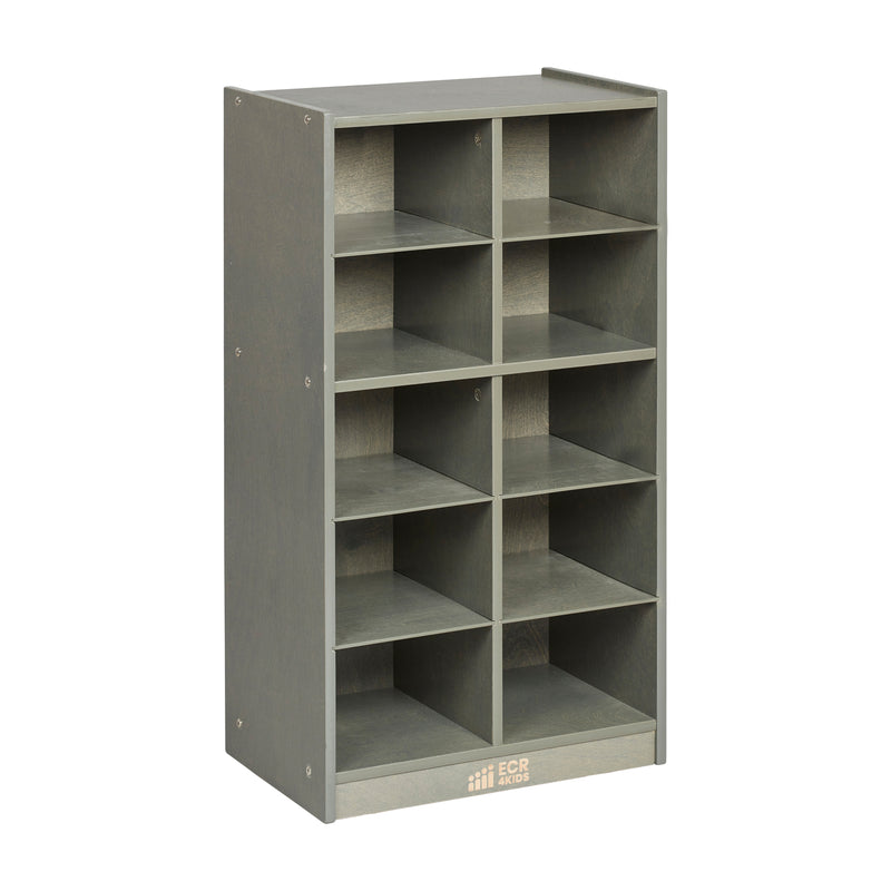 10 Cubby Mobile Tray Storage Cabinet, 5x2, Classroom Furniture