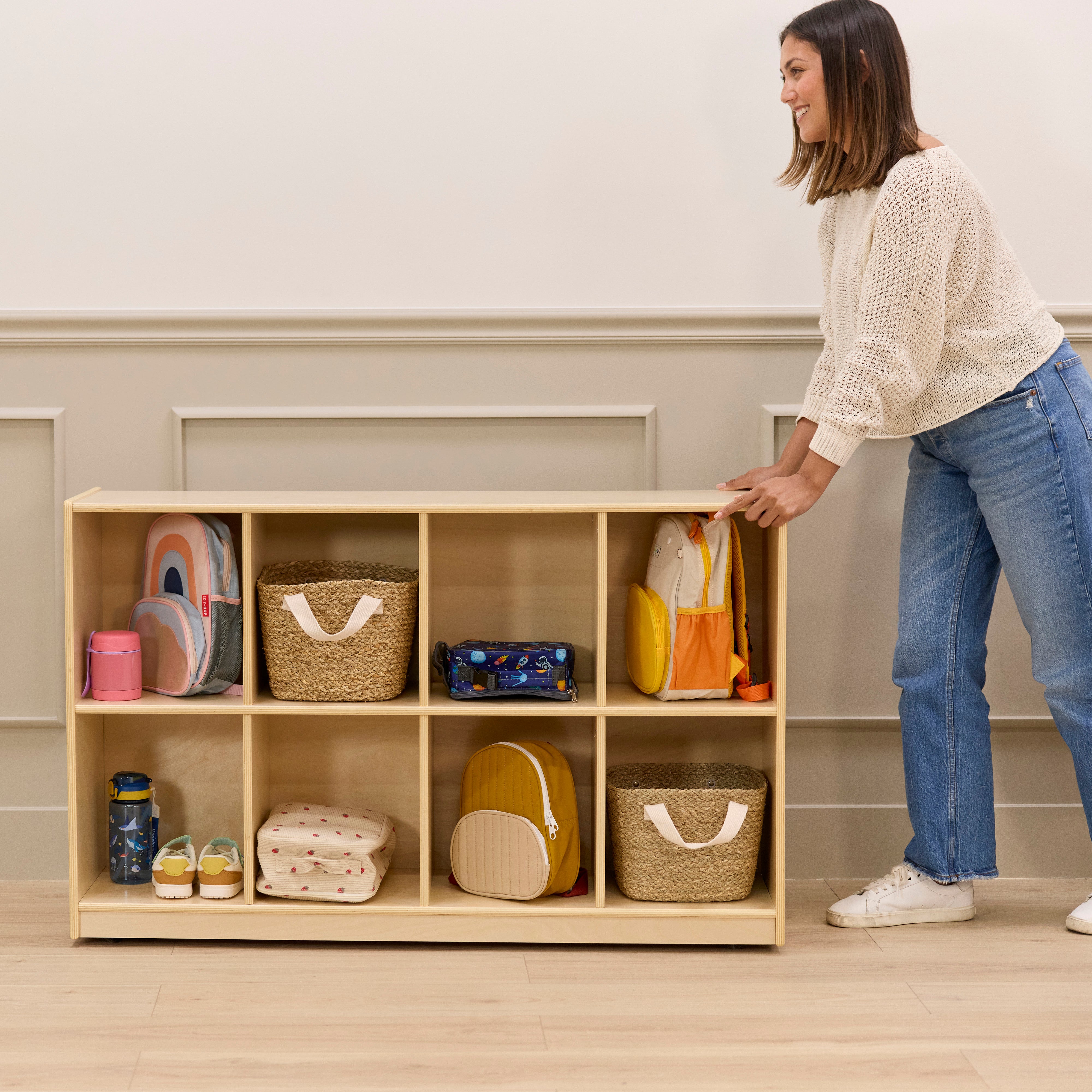 8-Compartment Mobile Storage Cabinet