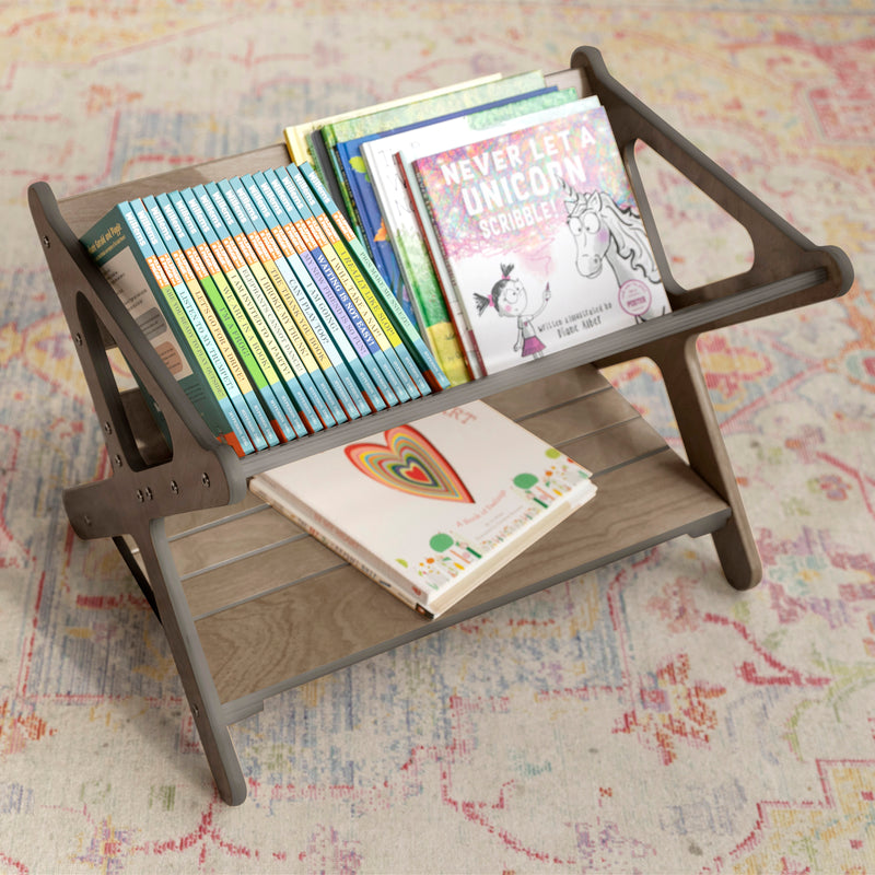 Book Caddy with Shelf, Bookshelf with Storage