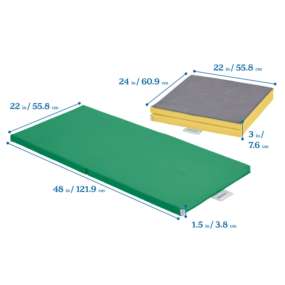 Rest Mat Cart with 25  Folding Rainbow Rest Mats
