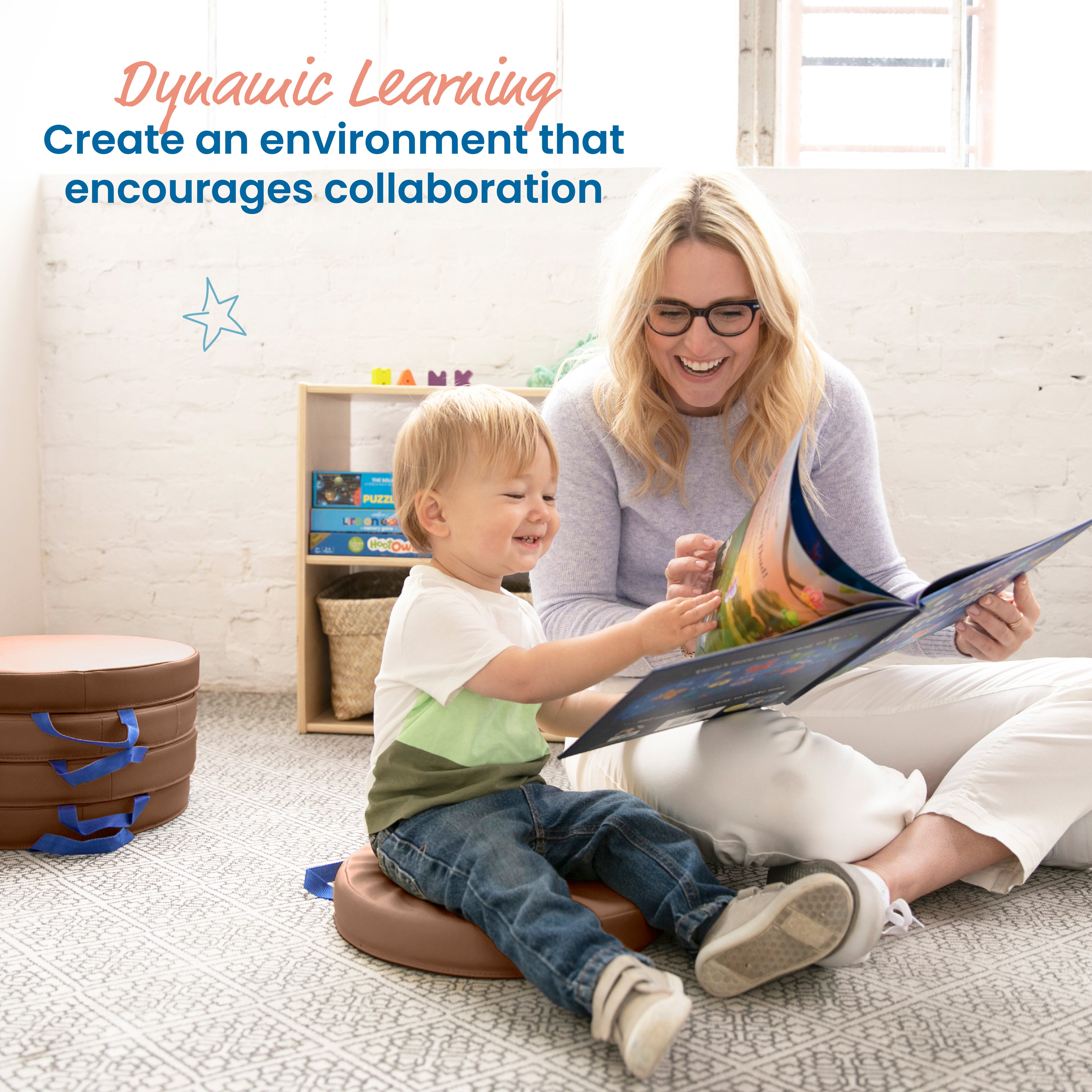 Floor Cushions, Round, 6-Piece